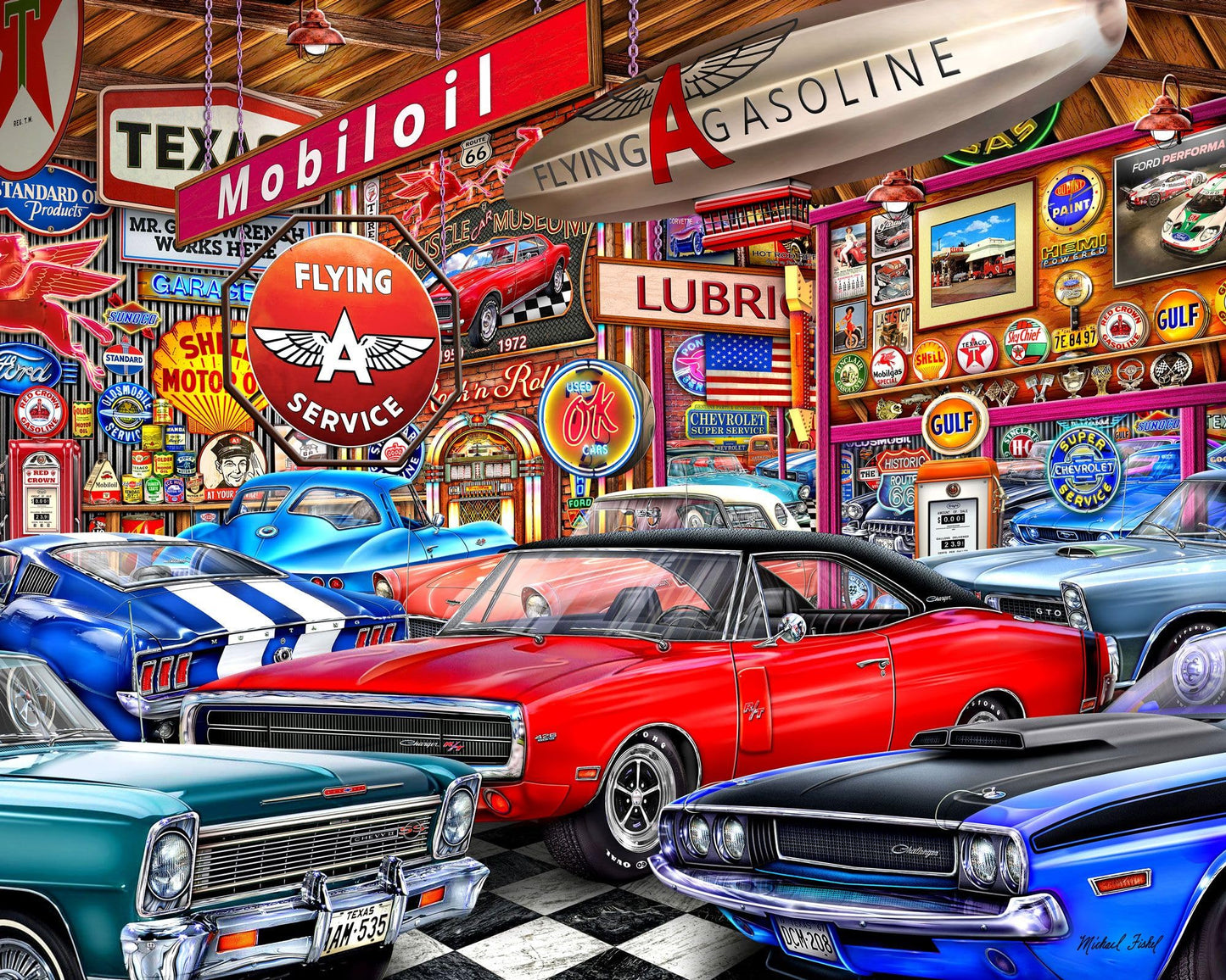 Springbok Muscle Car Museum 1000 Piece Jigsaw Puzzle for Adults