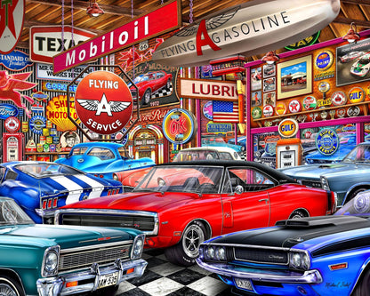 Springbok Muscle Car Museum 1000 Piece Jigsaw Puzzle for Adults
