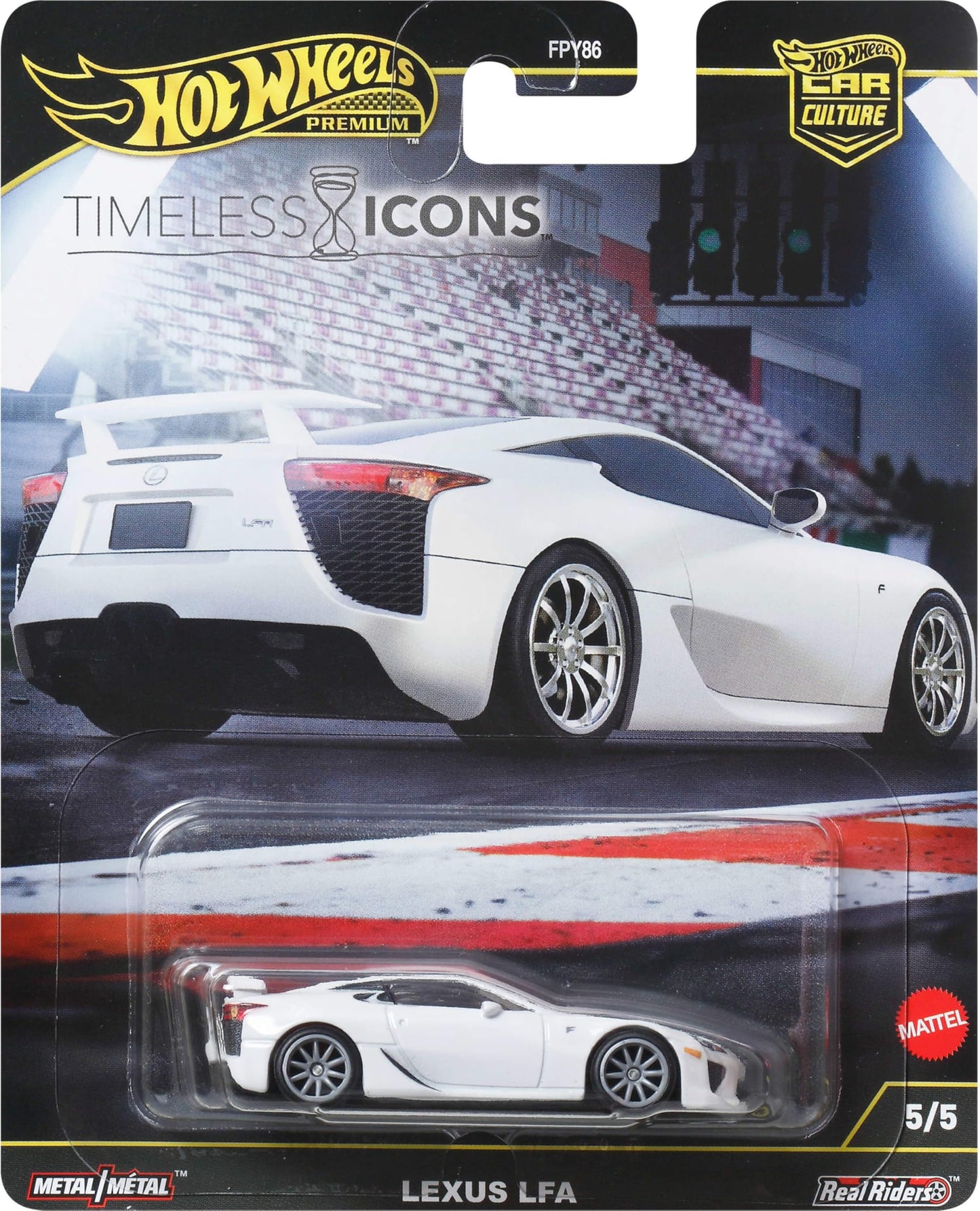 Hot Wheels Premium Car Culture Collectible Toy Car, 1:64 Scale Die-Cast Lexus LFA, Timeless Icons Vehicle with Real Riders Tires