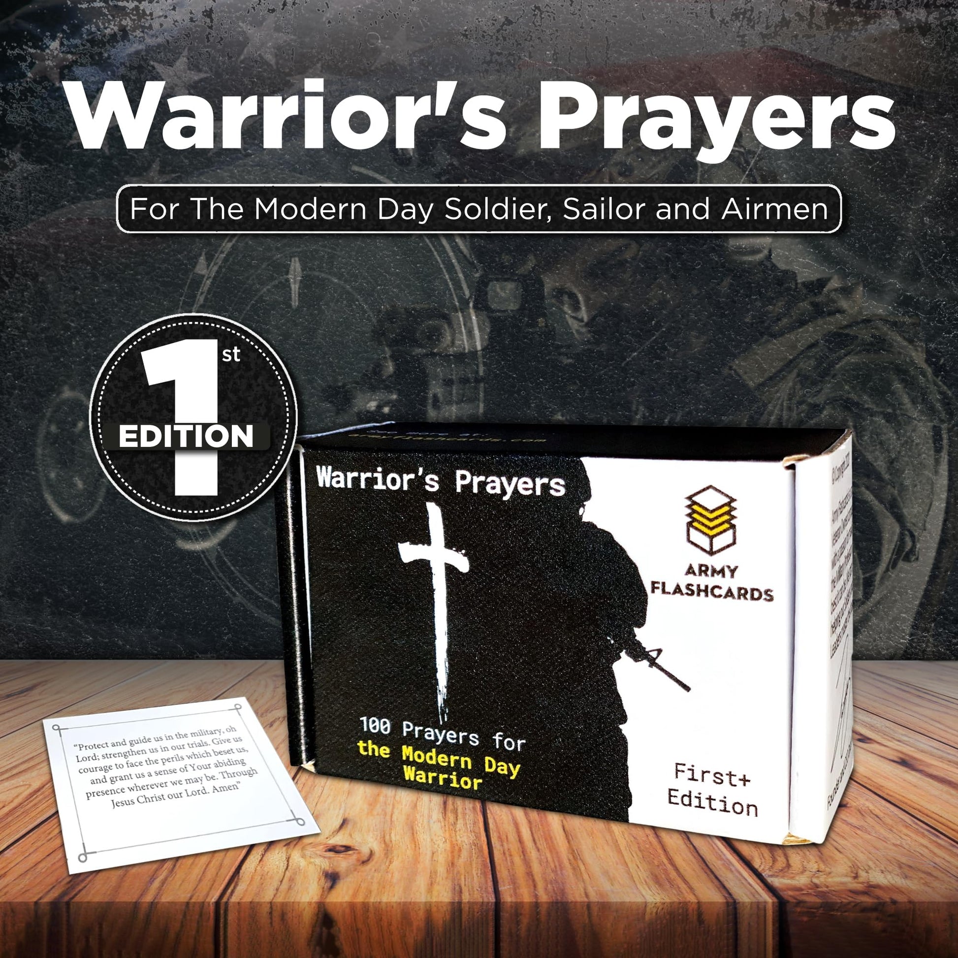 Army Flashcards: Warrior's Prayers | 100 Prayers for The Modern Day Soldier, Sailor, and Airmen | Made in USA