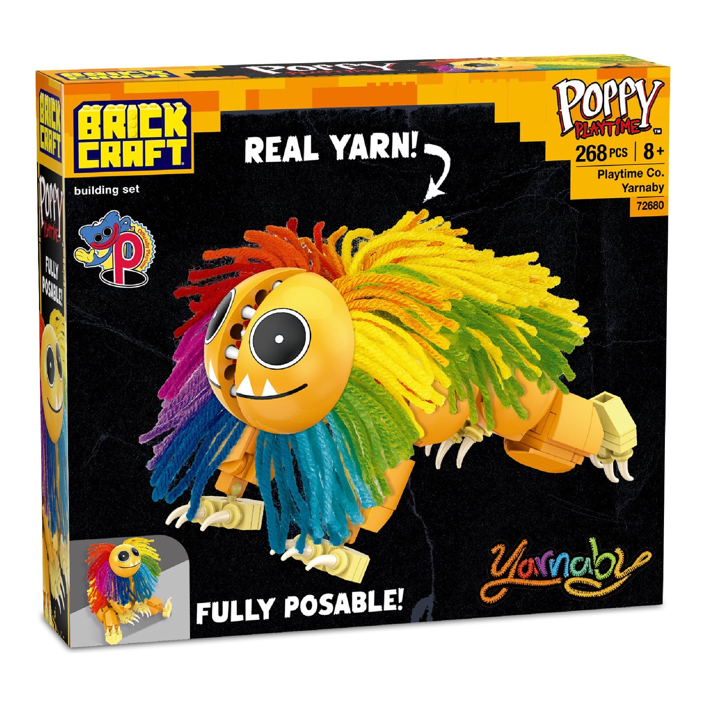 Brickcraft Poppy Playtime Chapter 4 Yarnaby Building Set with Real Yarn, 268 Piece Fully Posable Creature Action Figure, Collectible Horror Game