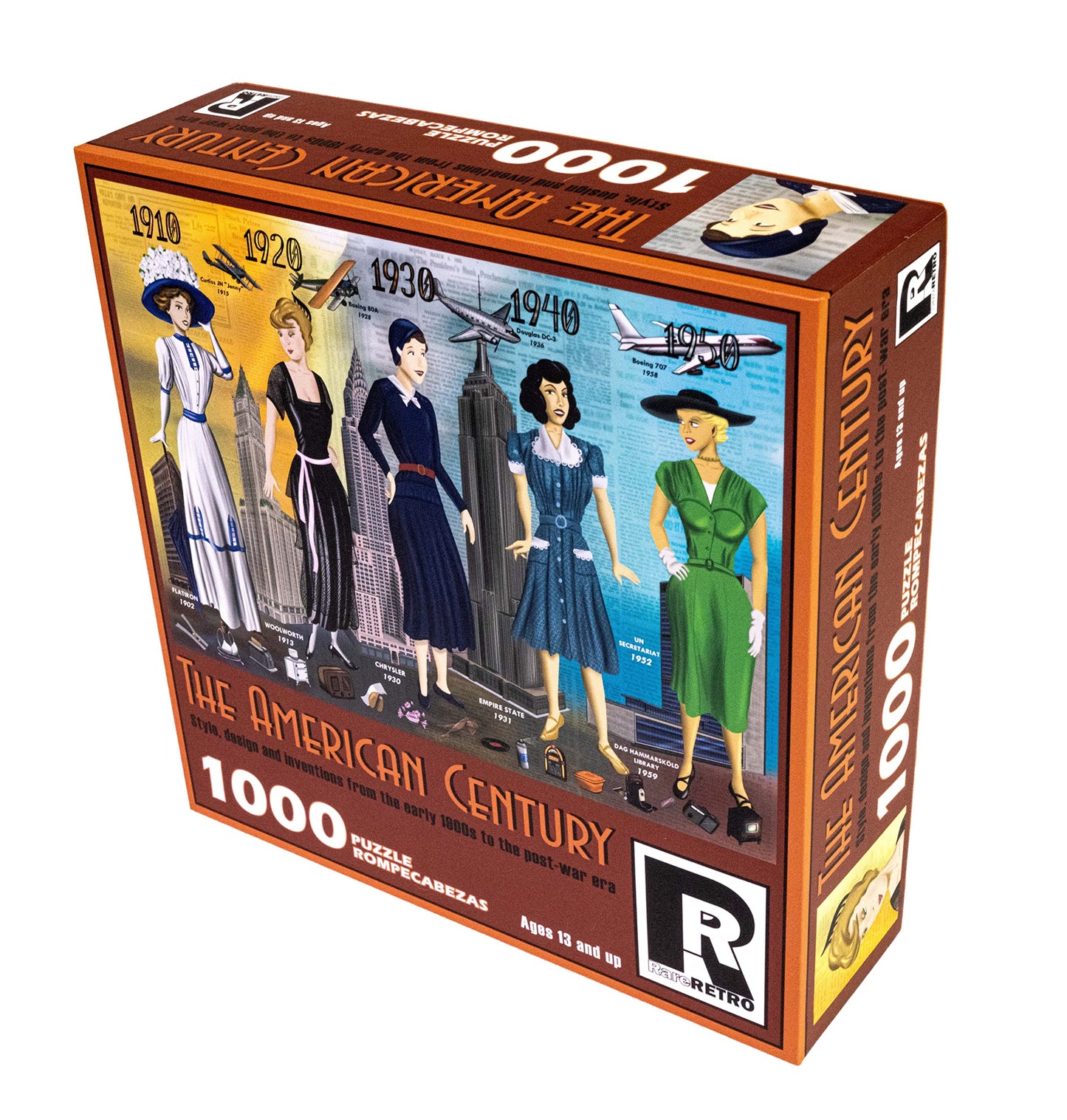 RareRETRO - 1000 Piece Jigsaw Puzzle for Adults and Families - The American Century - Style, Design, and Inventions from The Early 1900s