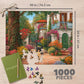 Springbok Garden Gate Welcome 1000 Piece Jigsaw Puzzle for Adults - Mediterranean Villa & Blooming Garden Scene - Poster Included - Unique Cut Pieces