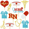 28Pcs Nurse Party Centerpiece Sticks Nurse Graduation Decorations Glitter Nursing School Graduation Table Centerpieces for Nurse Grad Party Medical RN