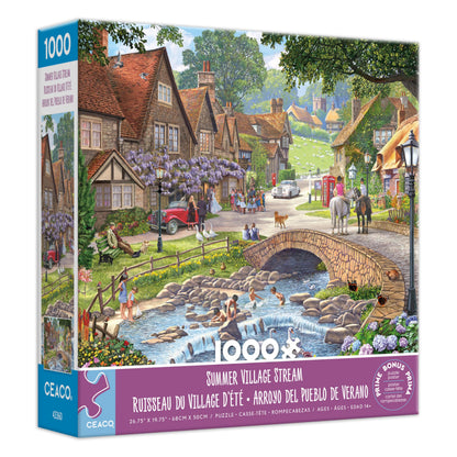 Ceaco - Summer Village Stream - 1000 Piece Jigsaw Puzzle for Adults