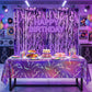 Fufuddz 3 Pack Rumi Birthday Decor Kpop Pink Tablecloth and Purple Plastic Tablecloth, 54"x108" PE Waterproof Tablecloth, Plastic Table Cloth