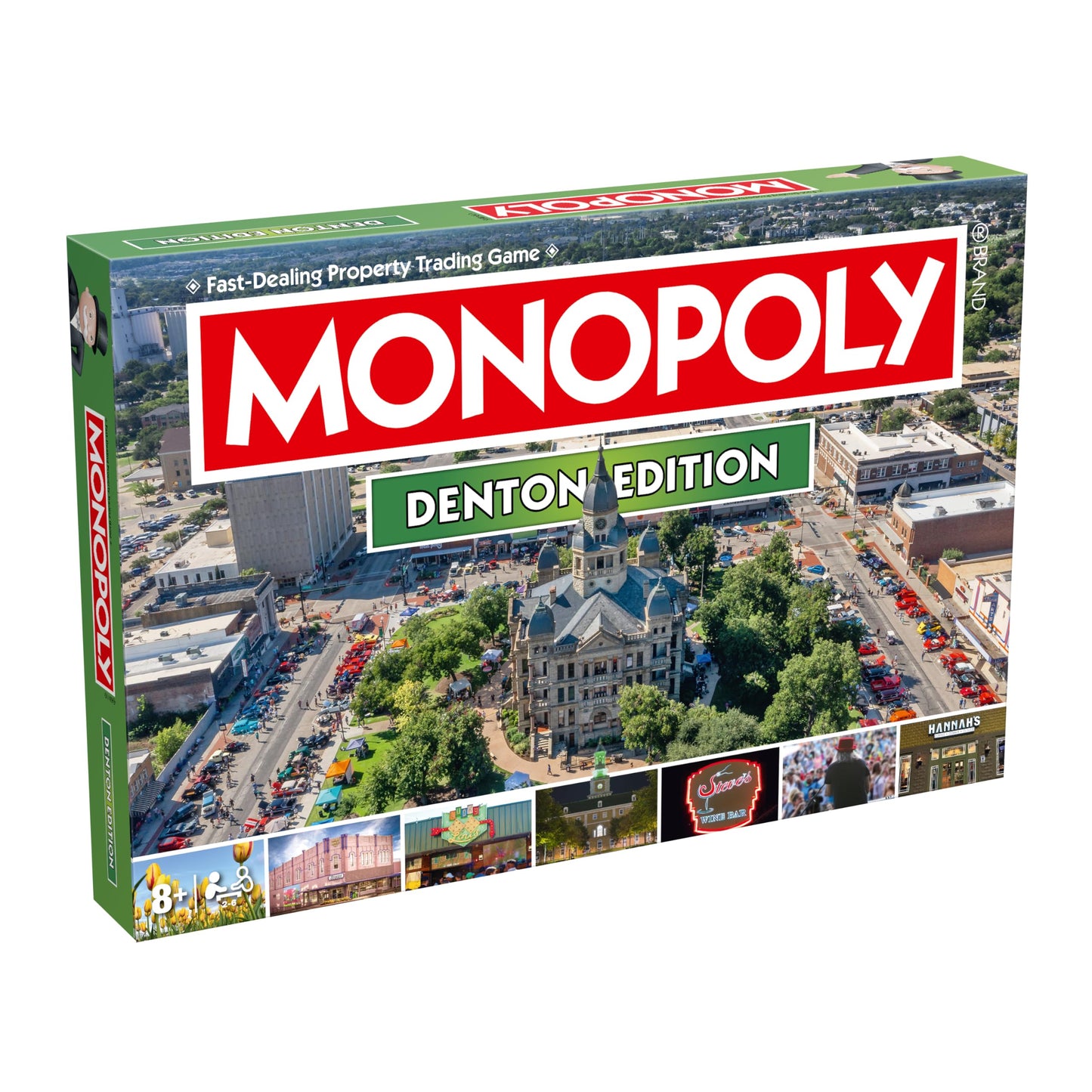 Monopoly Board Game Denton TX Edition : 2-6 Players Family Board Games for Kids and Adults, Board Games for Kids 8 and up, for Kids and Adults, Ideal