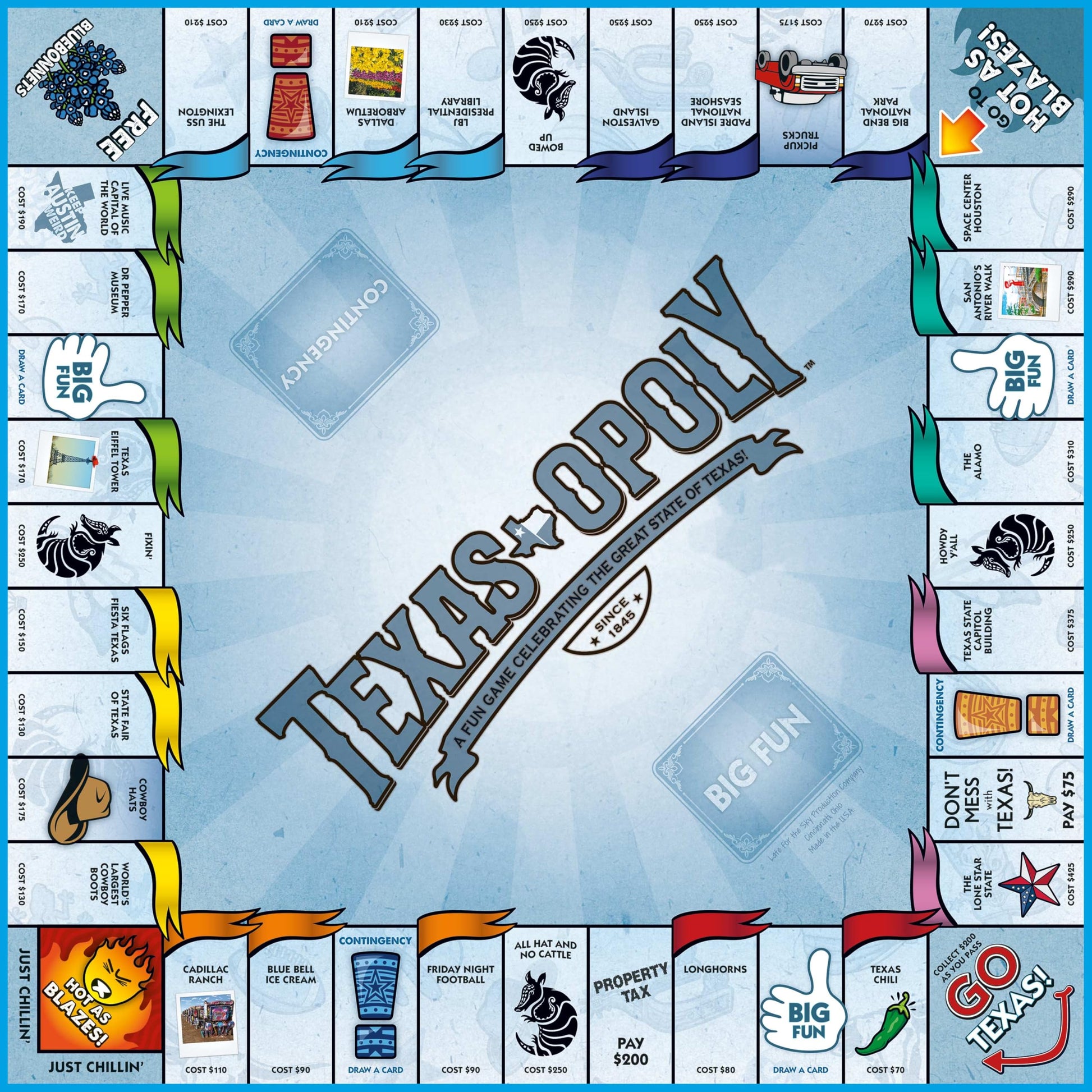 Late for the Sky Texas-opoly Game, 96 months to 9600 months