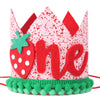 EPSEED Girl's First Birthday Strawberry Crown Hat - Fruity 1st Birthday Party Decoration, Cake Smash Accessory