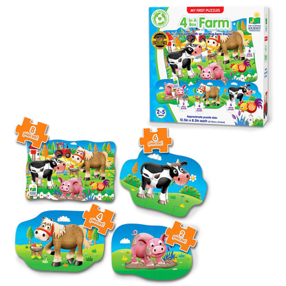 The Learning Journey: My First Puzzle Sets 4-In-A-Box Farm - Farm-Themed Puzzle Sets - Educational Toddler Toys & Activities for Children Ages 2-5