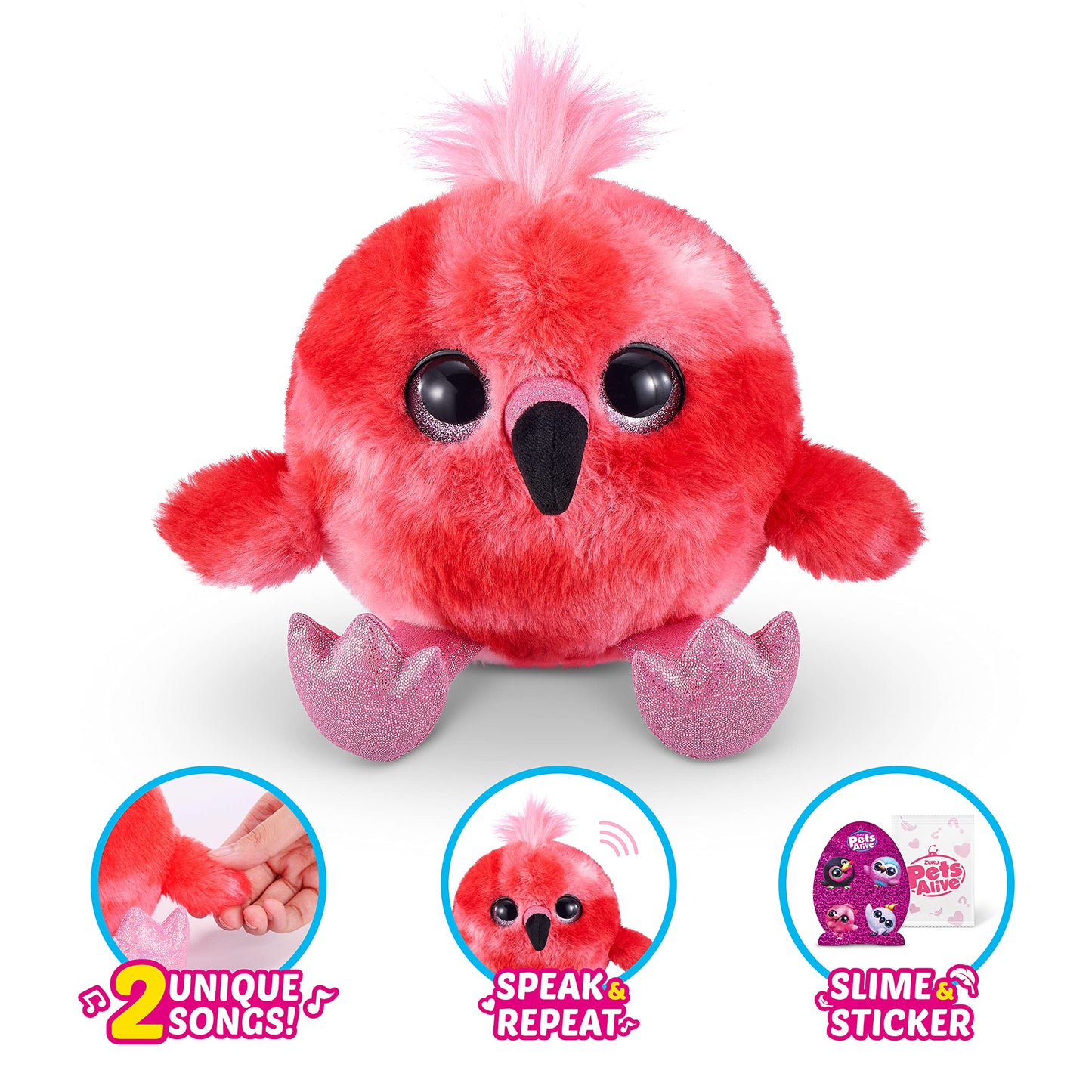 Pets Alive Chirpy Birds (White Cockatoo) by ZURU, Electronic Pet that Speaks, Giant Surprise Egg, Stickers, Comb, Fluffy Clay, Bird Animal Plush for