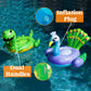 Sloosh 2-Pack Inflatable Dinosaur & Peacock Pool Floats Set, Fun Beach Floaties for Swim Party Decorations Toys, Inflatable Island, Summer Pool Raft