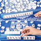 Dolcety American Mahjong Tile Set, 166 White Tiles Mahjong Set,Travel Mahjong Set with Gray Carrying Bag