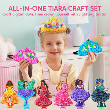 JOVA Klever Kits Poke in Fun Art Crafts for Kids Ages 4-8, Princess Dress-up, Art Activities, DIY Craft Kits, Birthday Gifts for Girls Ages 4 5 6 7 8+