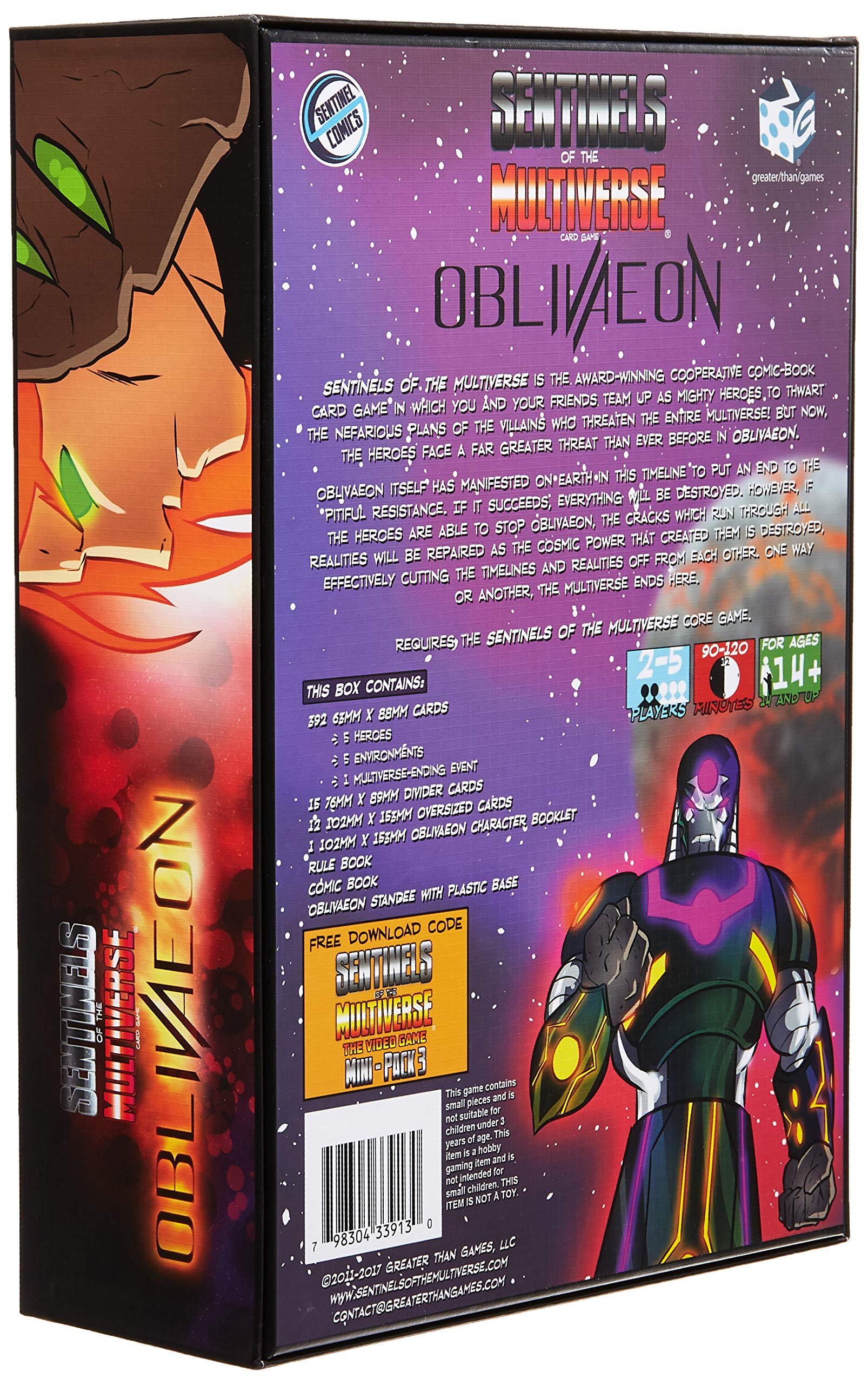 Greater Than Games | Sentinels of The Multiverse: Oblivaeon (Enhanced Edition) | Cooperative Strategy Board Game | 2 to 5 Players | 45 Minutes | Ages