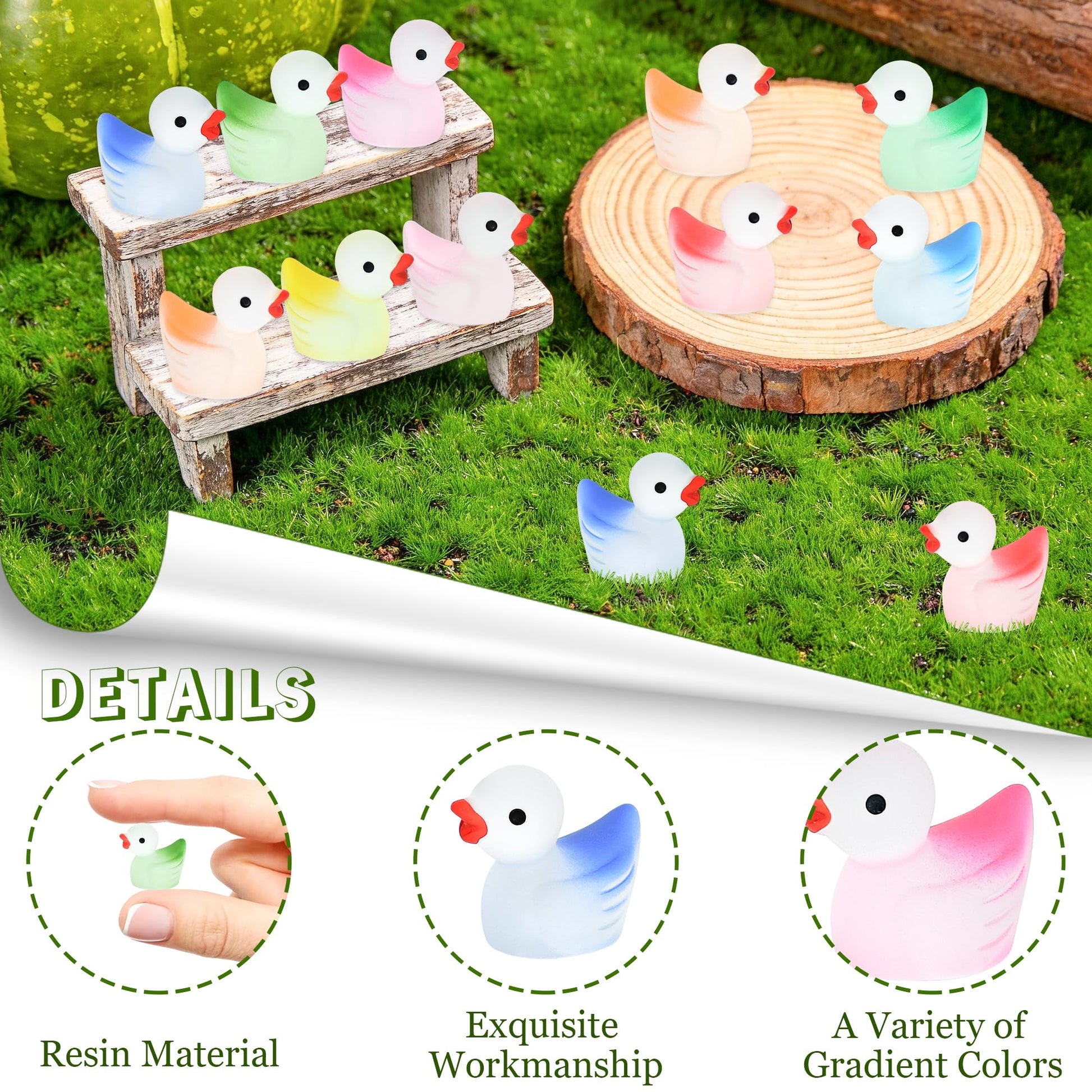 Senqiclound 50 Pack Mini Resin Ducks