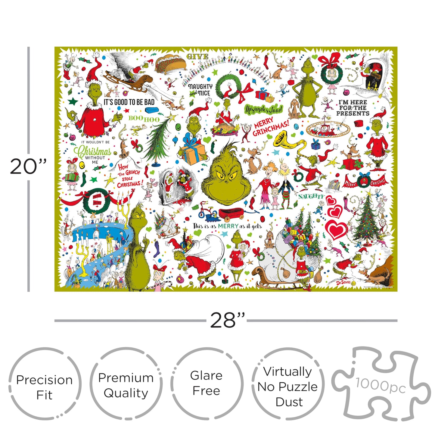 Aquarius Grinch Collage Puzzle (1000 Piece Jigsaw Puzzle) - Glare Free - Precision Fit - Virtually No Puzzle Dust - Officially Licensed Grinch