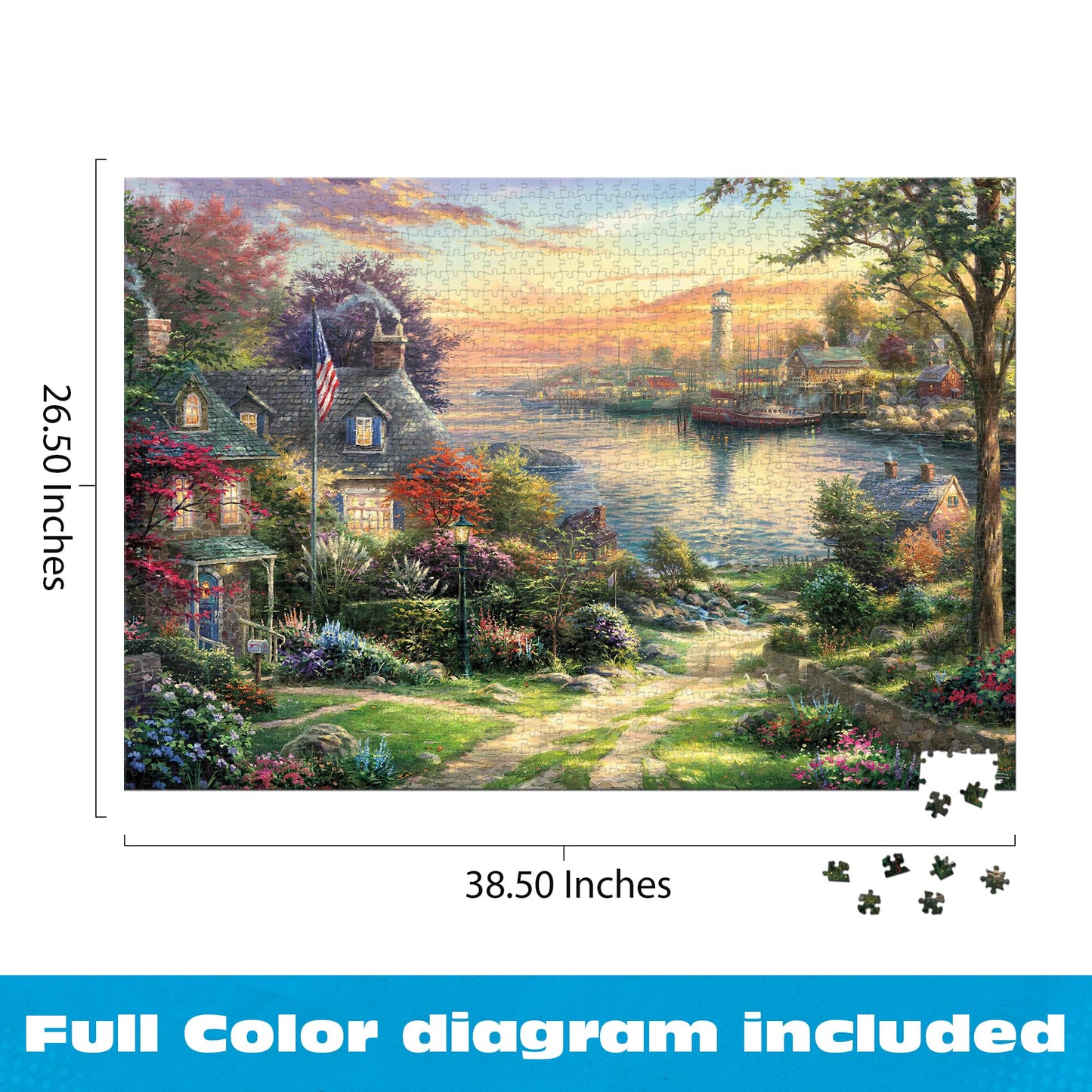 Buffalo Games - Thomas Kinkade New England - 2000 Piece Puzzle for Adults