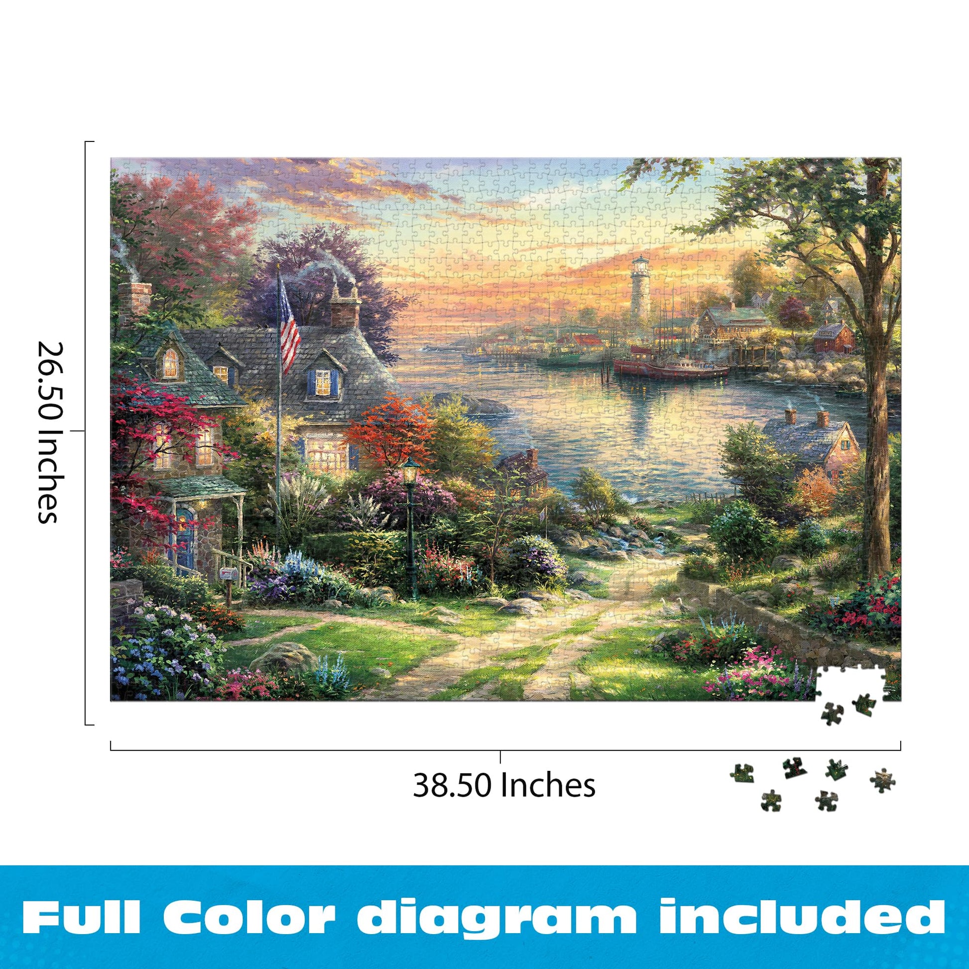 Buffalo Games - Thomas Kinkade New England - 2000 Piece Puzzle for Adults