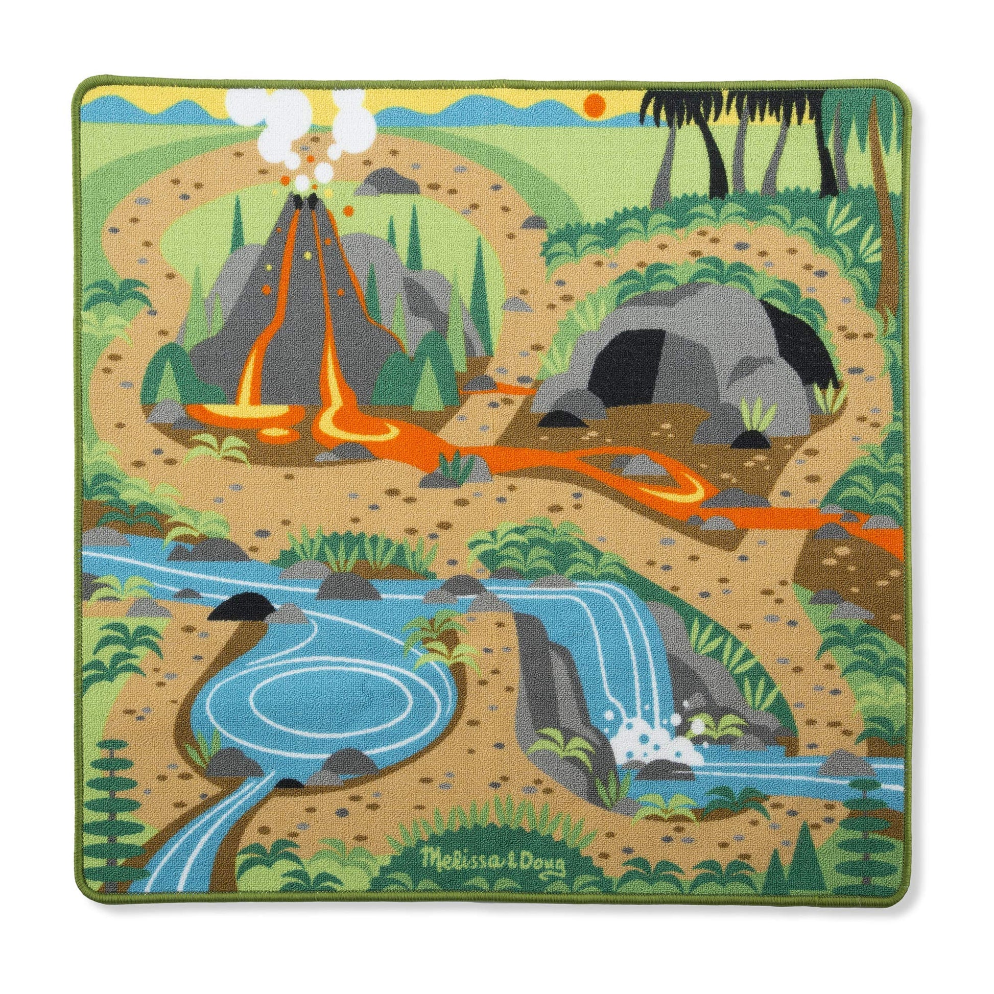 Melissa & Doug Prehistoric Playground Dinosaur Activity Rug -39" x 36"