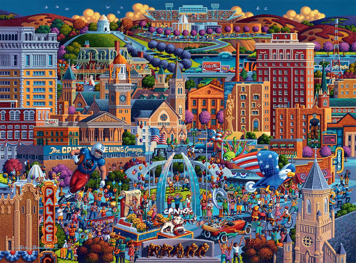 Buffalo Games - Eric Dowdle Football Town - 1000 Piece Puzzle for Adults
