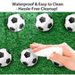 2 Pcs Football Soccer Field Theme Table Cover ,Vibrant Green Grass with Soccer Ball Pattern, Water Resistant Plastic Tablecloth for Sports Bar Events