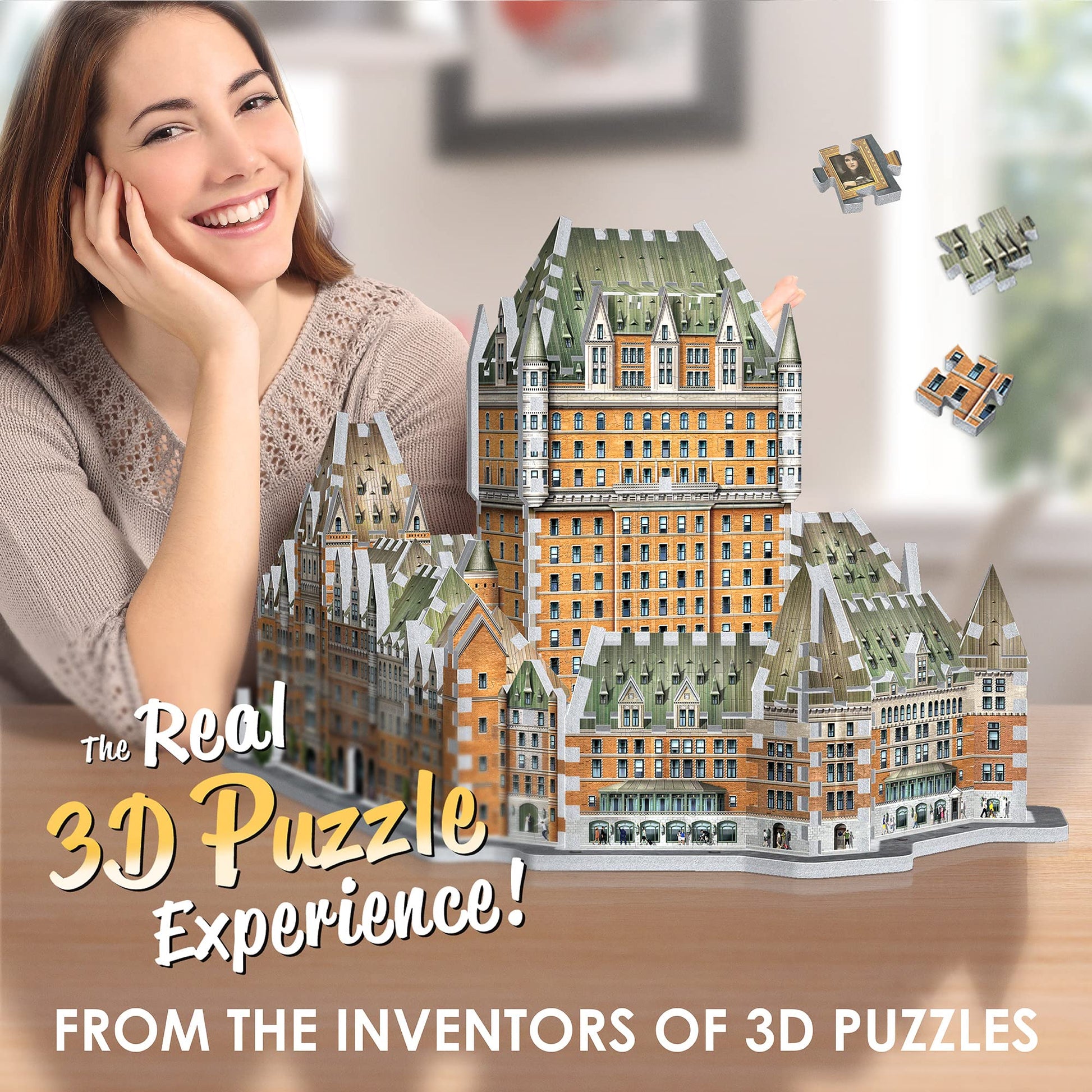 Wrebbit3D Château Frontenac 3D Puzzle | 865 Jigsaw Puzzle Pieces | Castles and Cathedrals Collection
