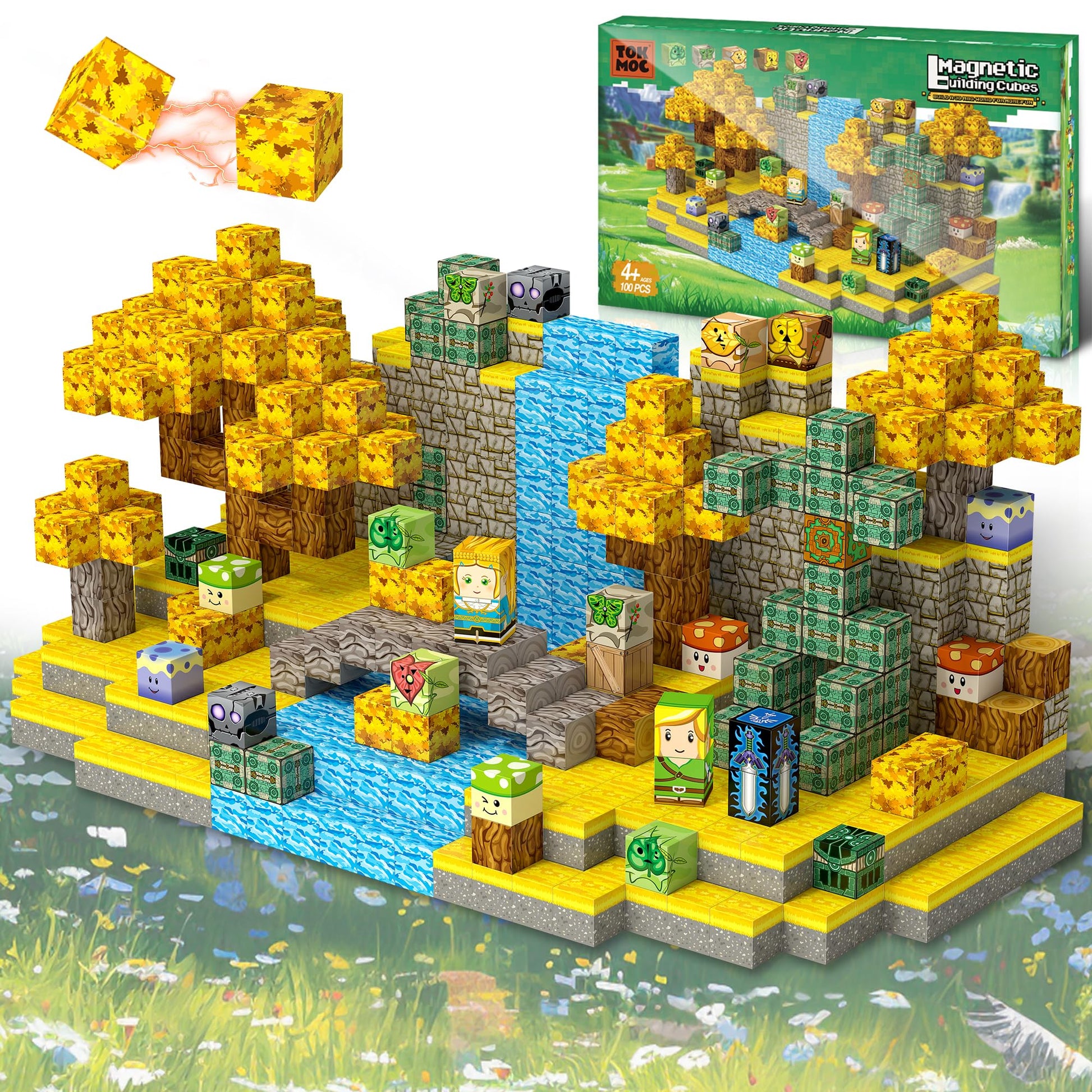 Magnetic Building Blocks for BOTW Fans, Koroks Magnet Cubes Blocks for Kids 5-7, STEM Building Game Sensory Outdoor Toys Christmas Birthday Gift