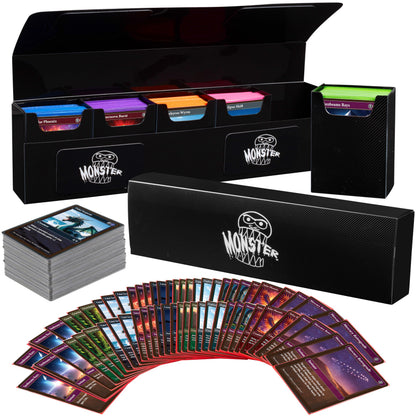 The Original Hydra Magnetic XL Deck Box- Carry All Your Decks At Once- Removable Deckbox Compartments, Self-Locking Closure - Hold 375+ Trading Cards