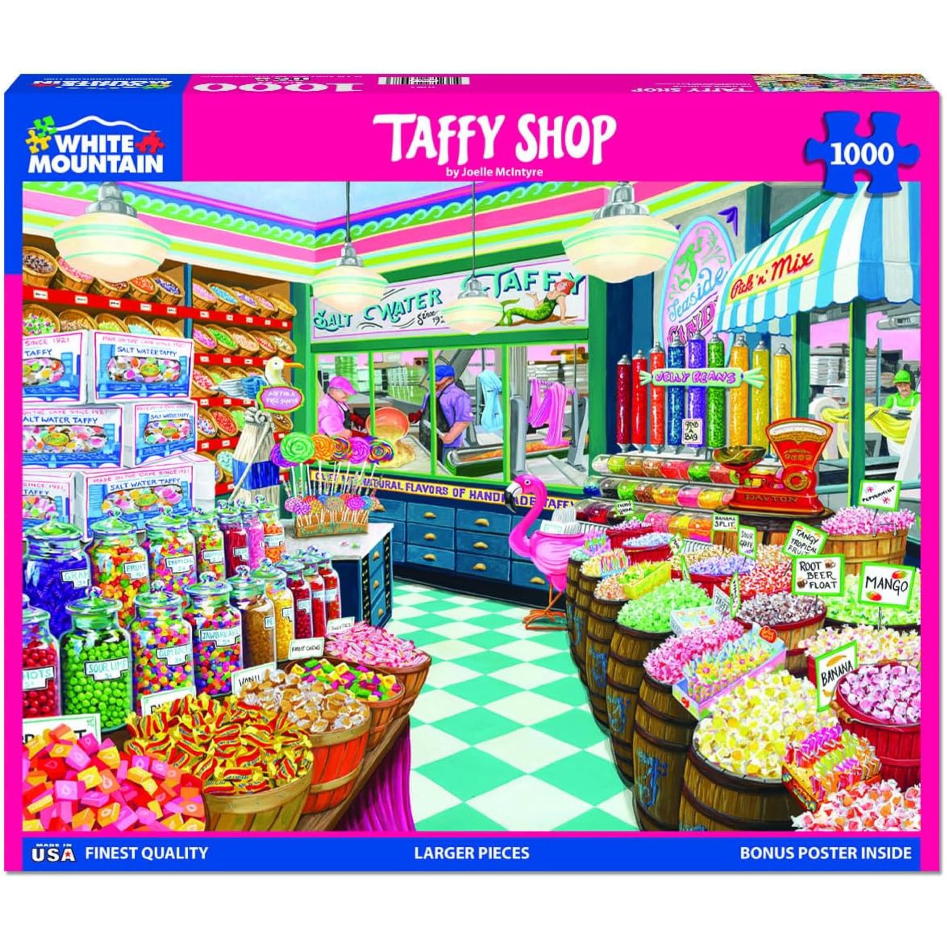 White Mountain 1000 Piece Jigsaw Puzzle Nostalgic Candy Store, Taffy Shop