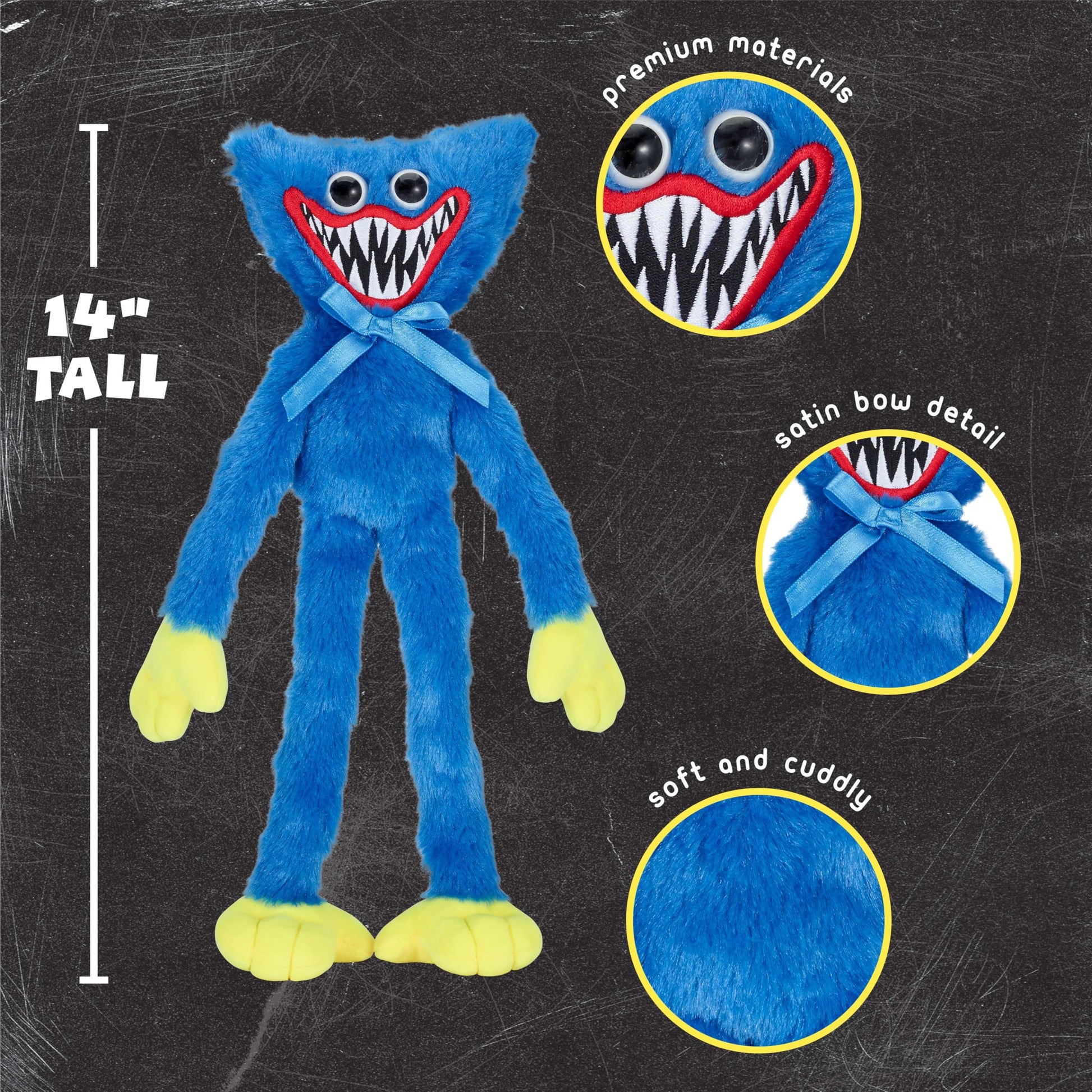Poppy Playtime - Scary Huggy Wuggy Plush (14" Medium Plush, Series 1) [Officially Licensed]