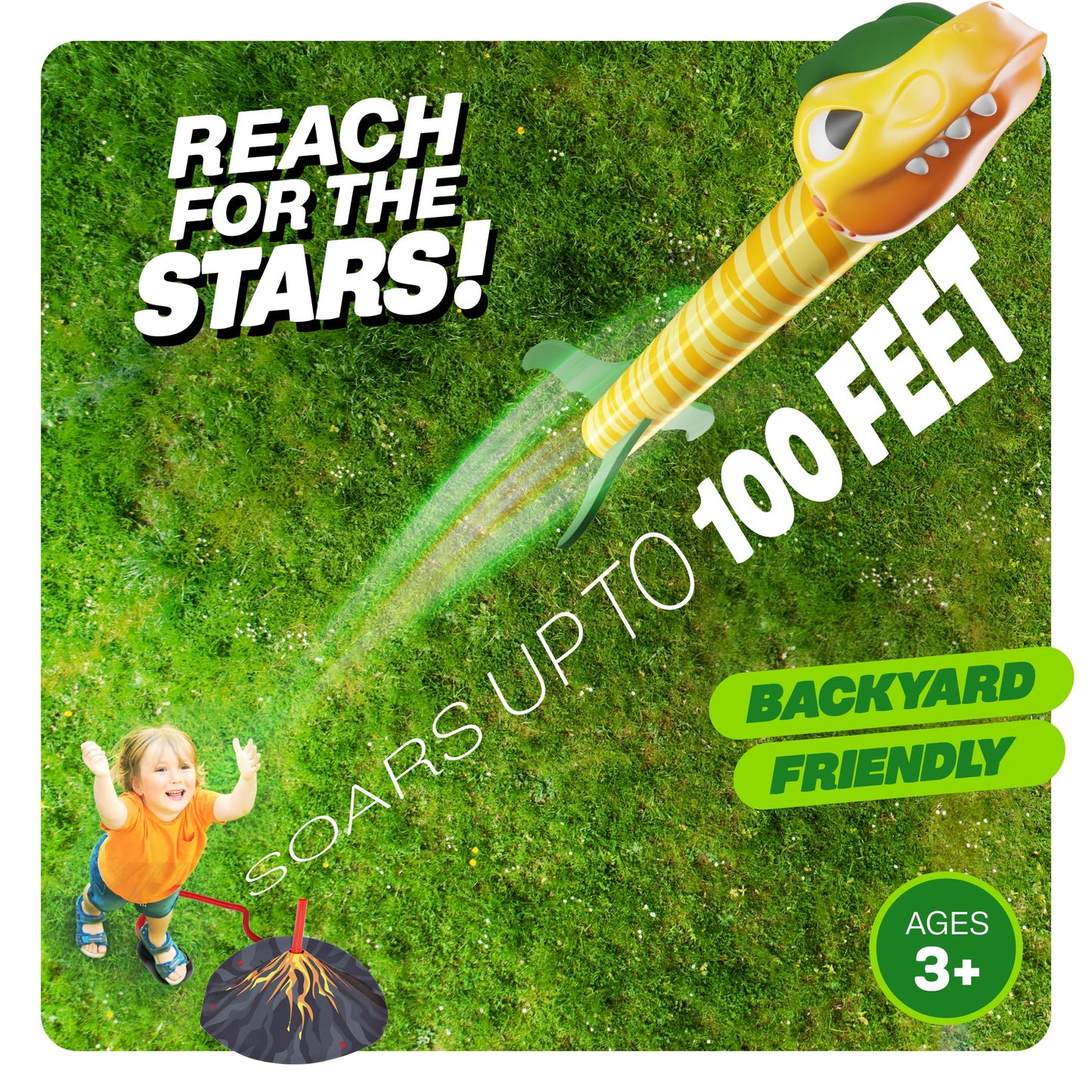 Ninja Blast Dinosaur Toy Rocket Launcher for Kids Toys for Kids 3-5 5-7 4-6 - Outdoor Toys for Kid Ages 4-8 - 3 4 Year Old Boy Birthday Gift - Gifts
