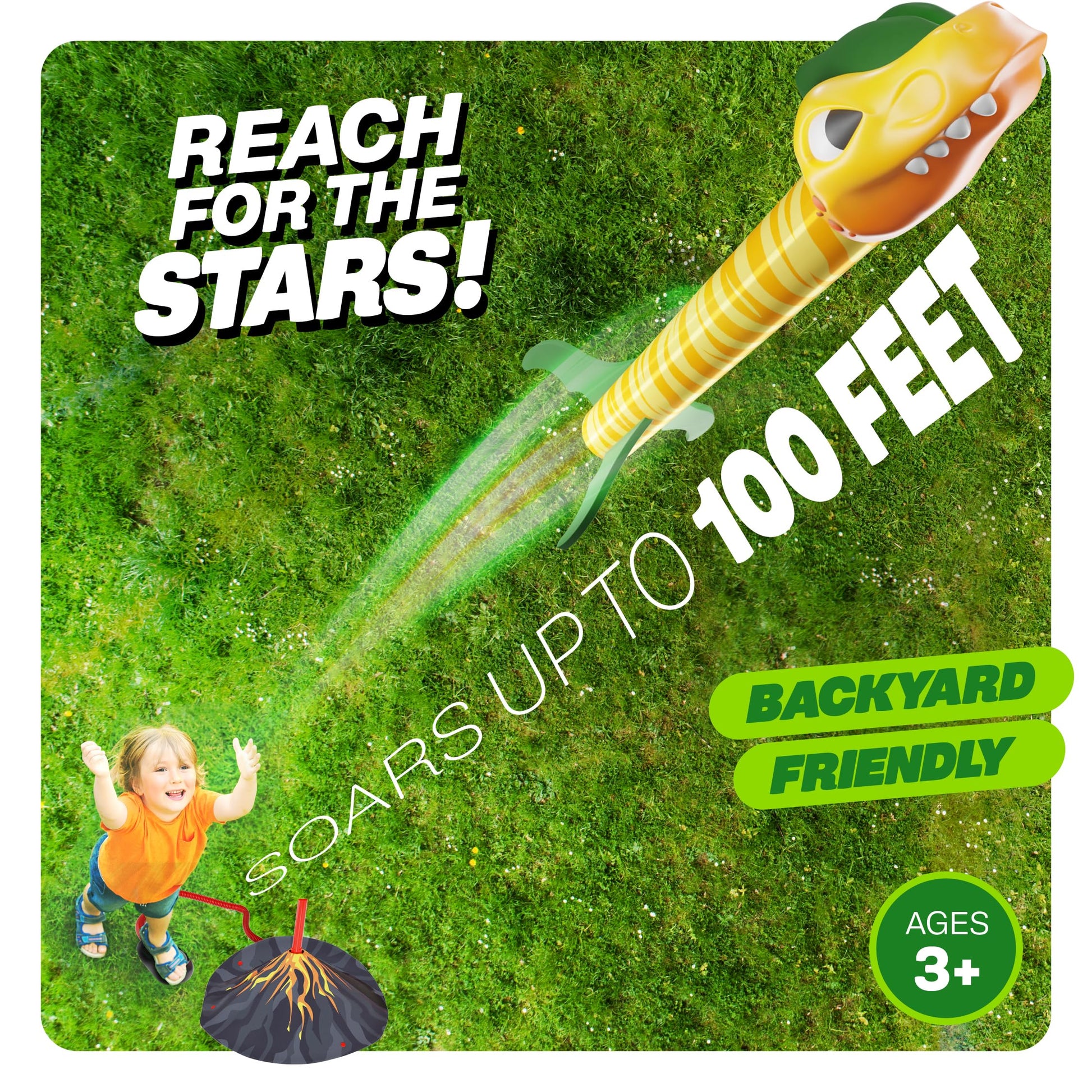 Ninja Blast Dinosaur Toy Rocket Launcher for Kids Toys for Kids 3-5 5-7 4-6 - Outdoor Toys for Kid Ages 4-8 - 3 4 Year Old Boy Birthday Gift - Gifts