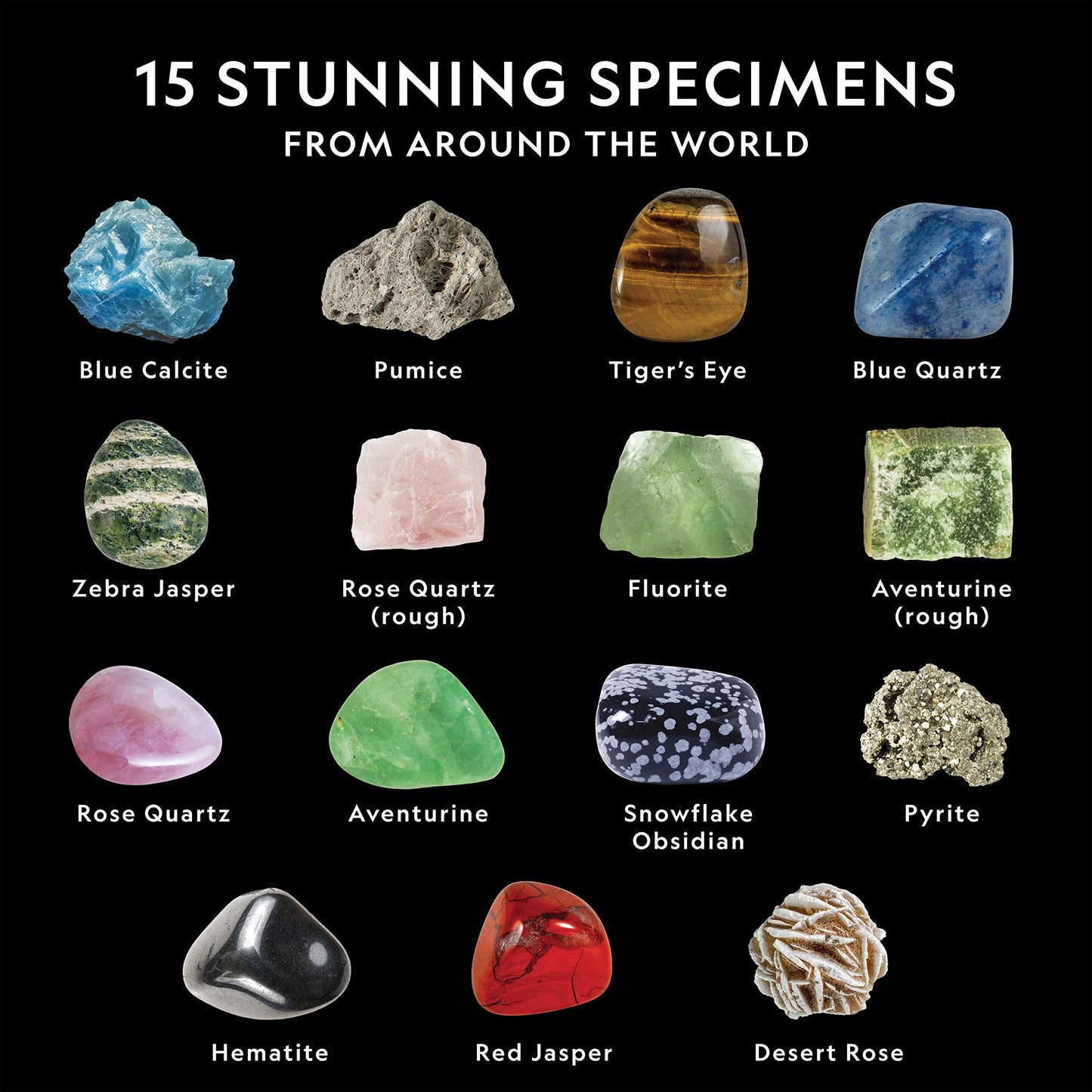 National Geographic Rock Collection Box with 15 Gemstones and Crystals