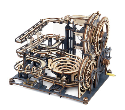 Hands Craft DIY 3D Wooden Puzzle - Marble Night City Marble Run Mechanical Assembly Model Kit Brain Teaser Educational STEM Toy Adults and Teens