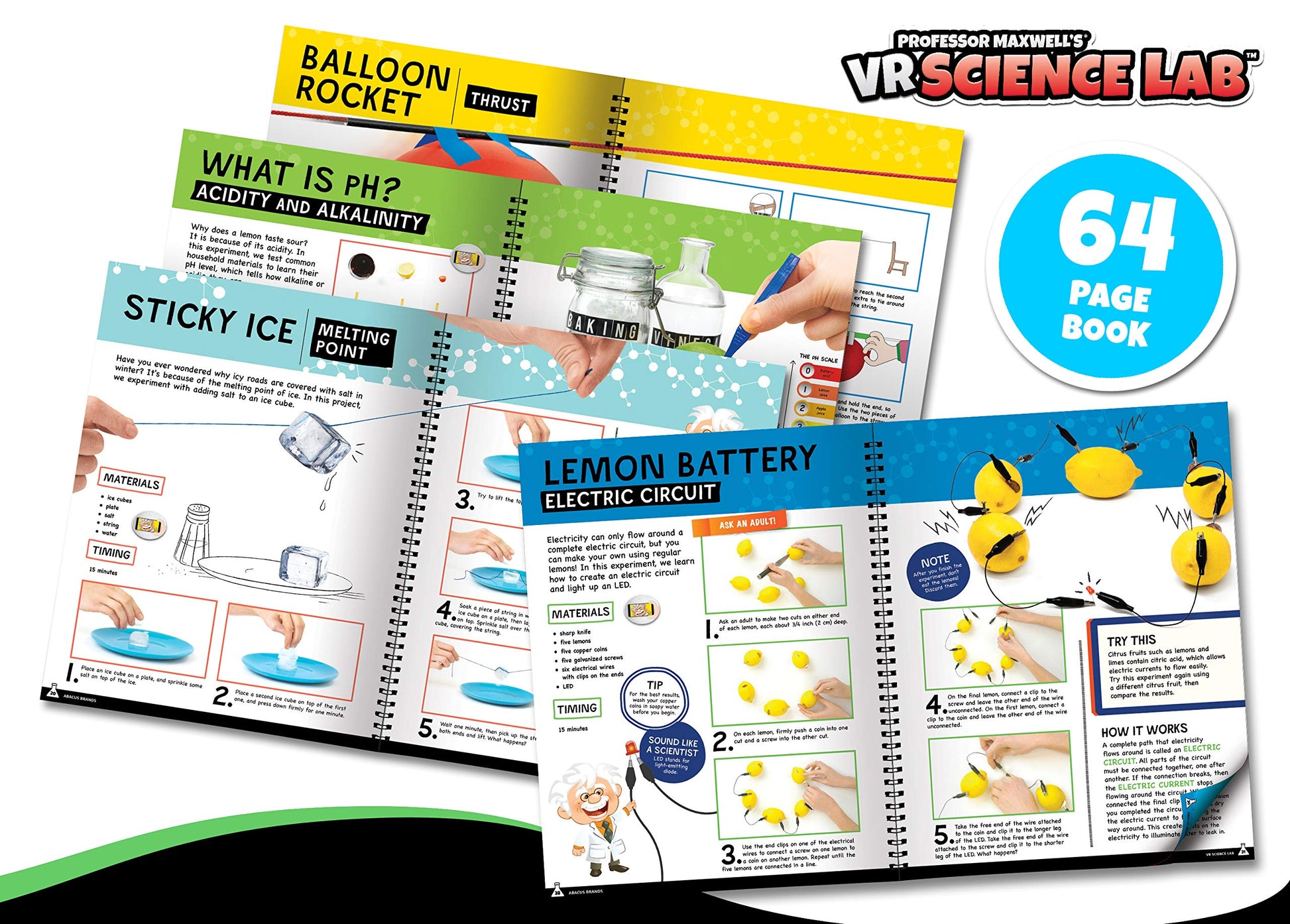 Professor Maxwell's VR Science Lab - Virtual Reality Kids Science Kit, Book and Interactive STEM Learning Activity Set (Full Version - Includes