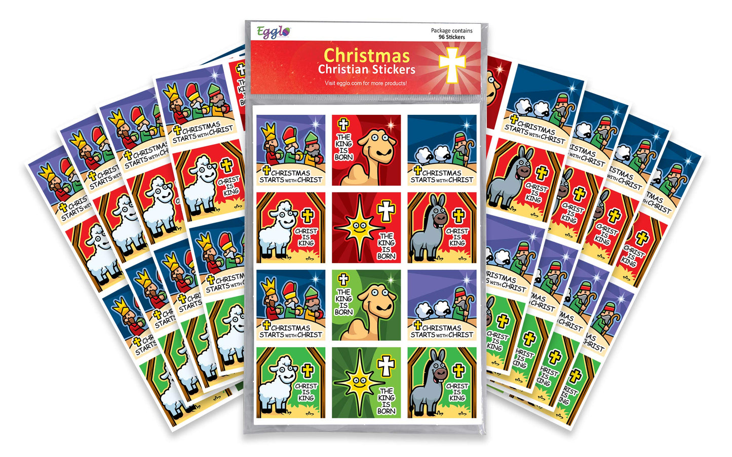 Christian Holiday Stickers for Kids - (3-Pack) Fall, Thanksgiving & Christmas - Religious Toys, Gifts, Crafts, Stocking Stuffers, Party Supplies
