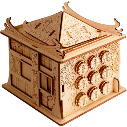 ESC WELT House of Dragon Puzzle Box - 3D Escape Game Money Box - Brain Teaser Puzzle for Adults & Teens - Wooden Escape Room - Mind Puzzle Game