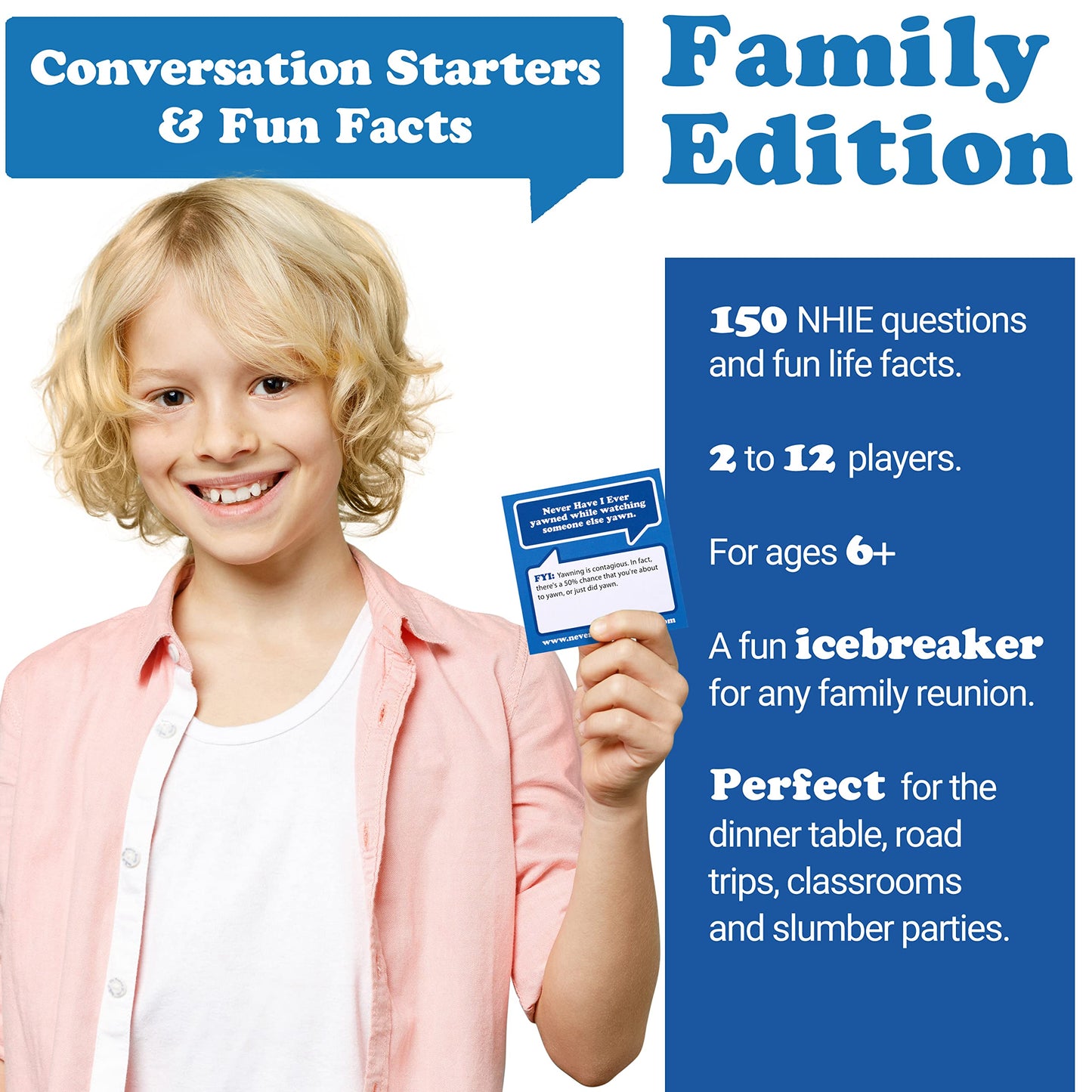 Never Have I Ever Conversation Starters: Family Edition | Funny Card Game for Parties, Get Togethers, Vacations, Game Nights & Gifts | Fun Card Games