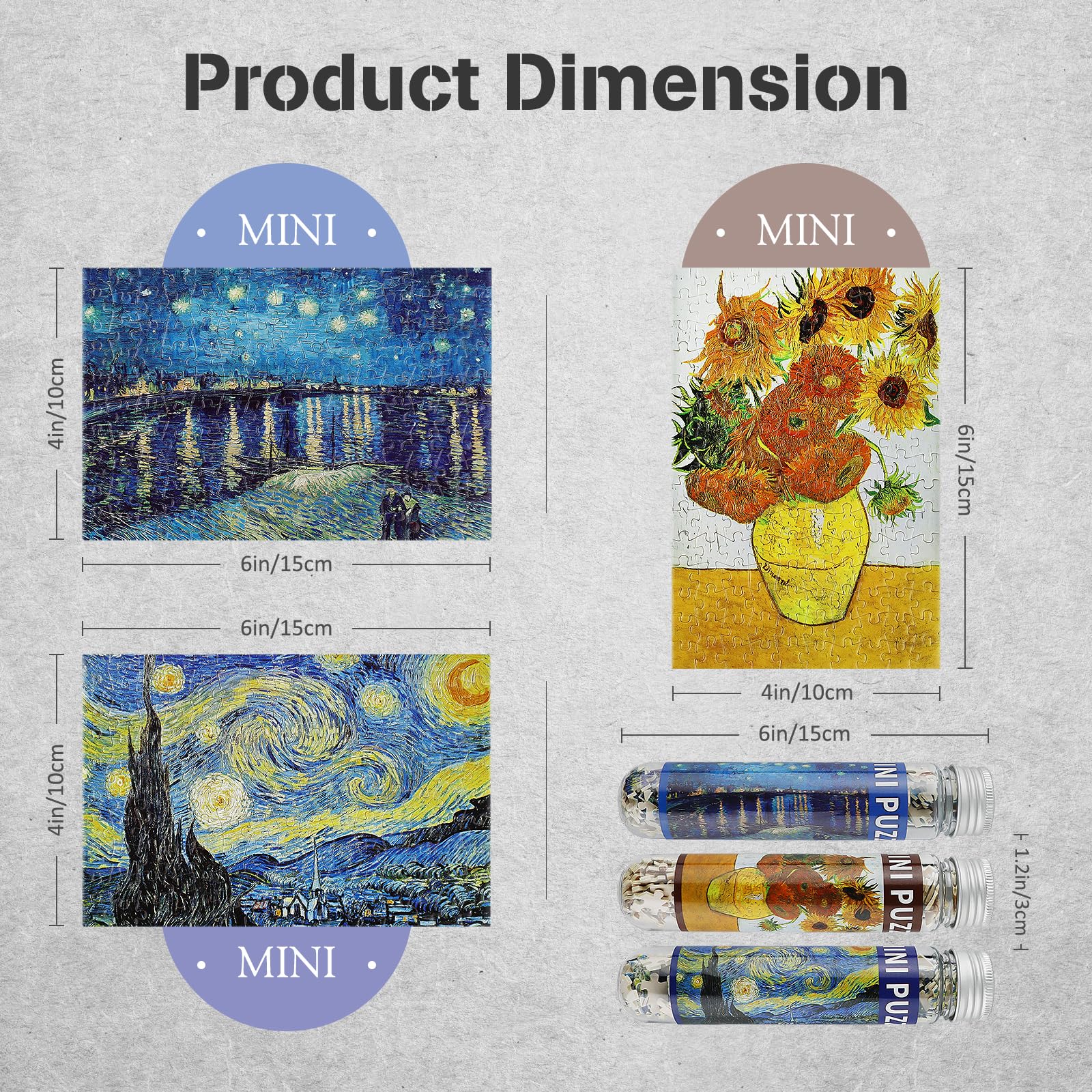 Small Jigsaw Puzzles for Adults Mini Puzzle 150 Pieces Small Puzzles Micro Piece Puzzles Challenging Difficult Travel Starry Night Rhone River