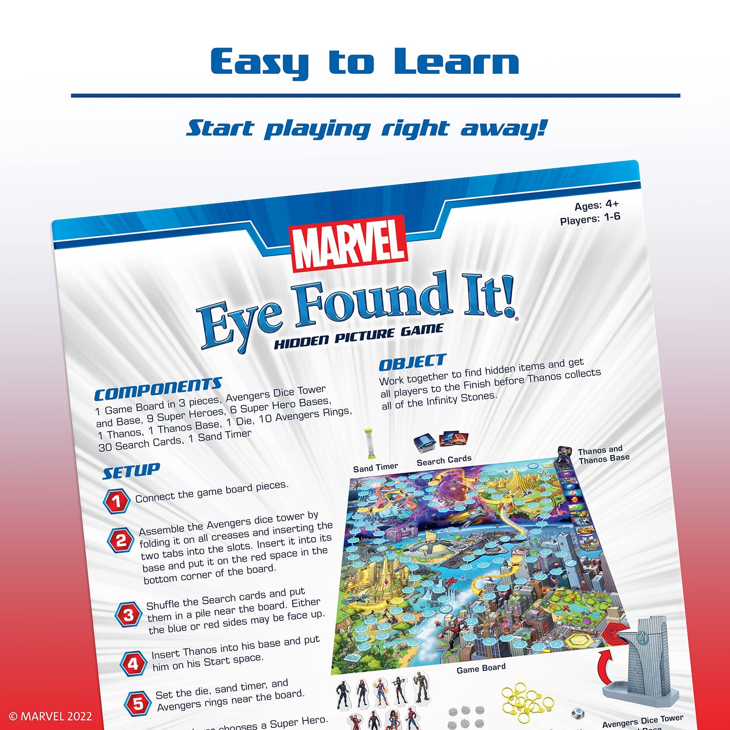 Ravensburger Marvel Eye Found It! Board Game - Engaging Puzzle Game for Kids and Adults | Features Beloved Marvel Characters | Encourages Memory
