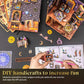 Wimlade DIY Book Nook Kit for Adults, 3D Wooden Puzzles Bookshelf Insert Decor with LED Light, Miniature House Dollhouse Kit Birthday Christmas