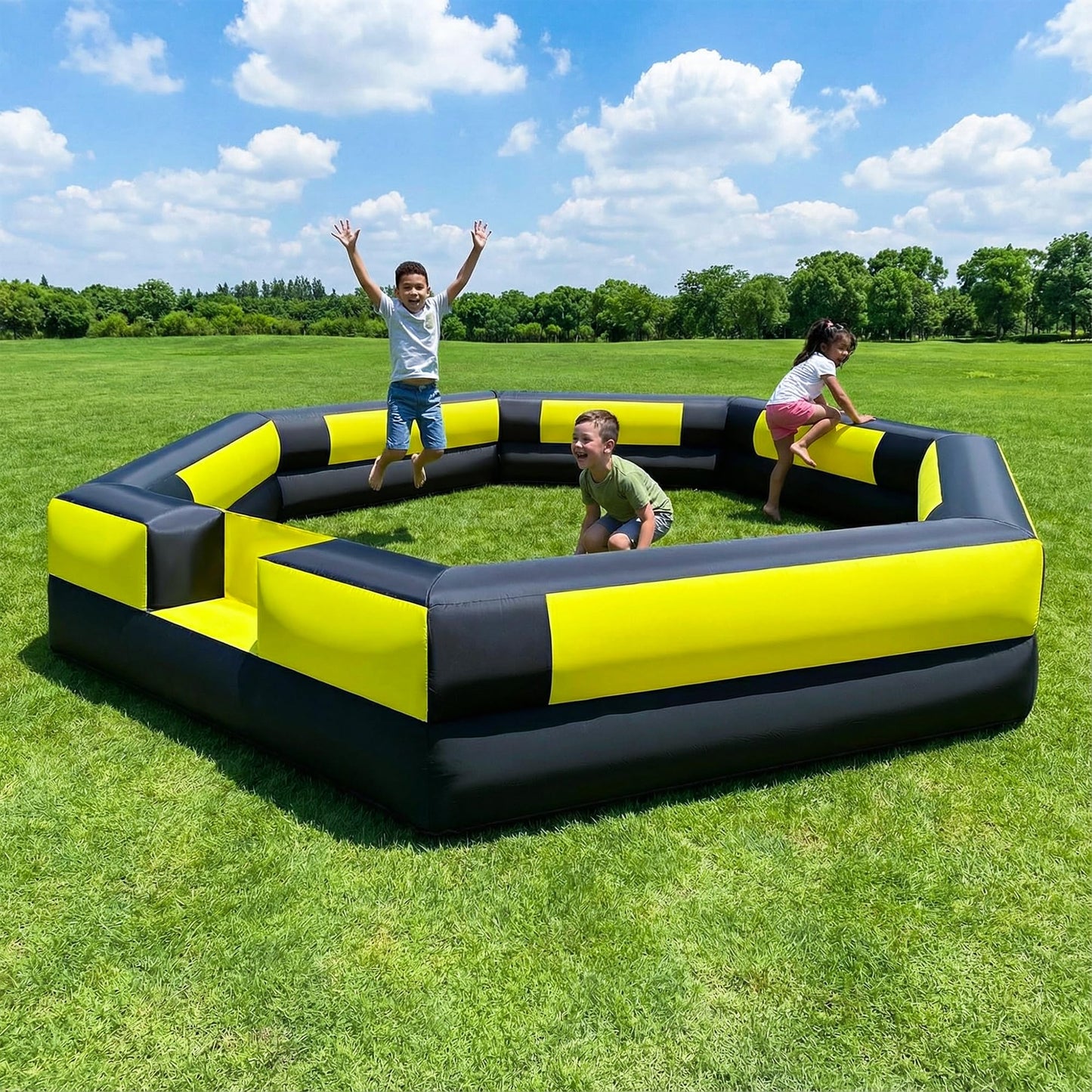 Blatesic 17FT Inflatable Gaga Ball Pit,Portable Gaga Ball Pit with Built-in Blower,for Indoor Outdoor Family Backyard Activities