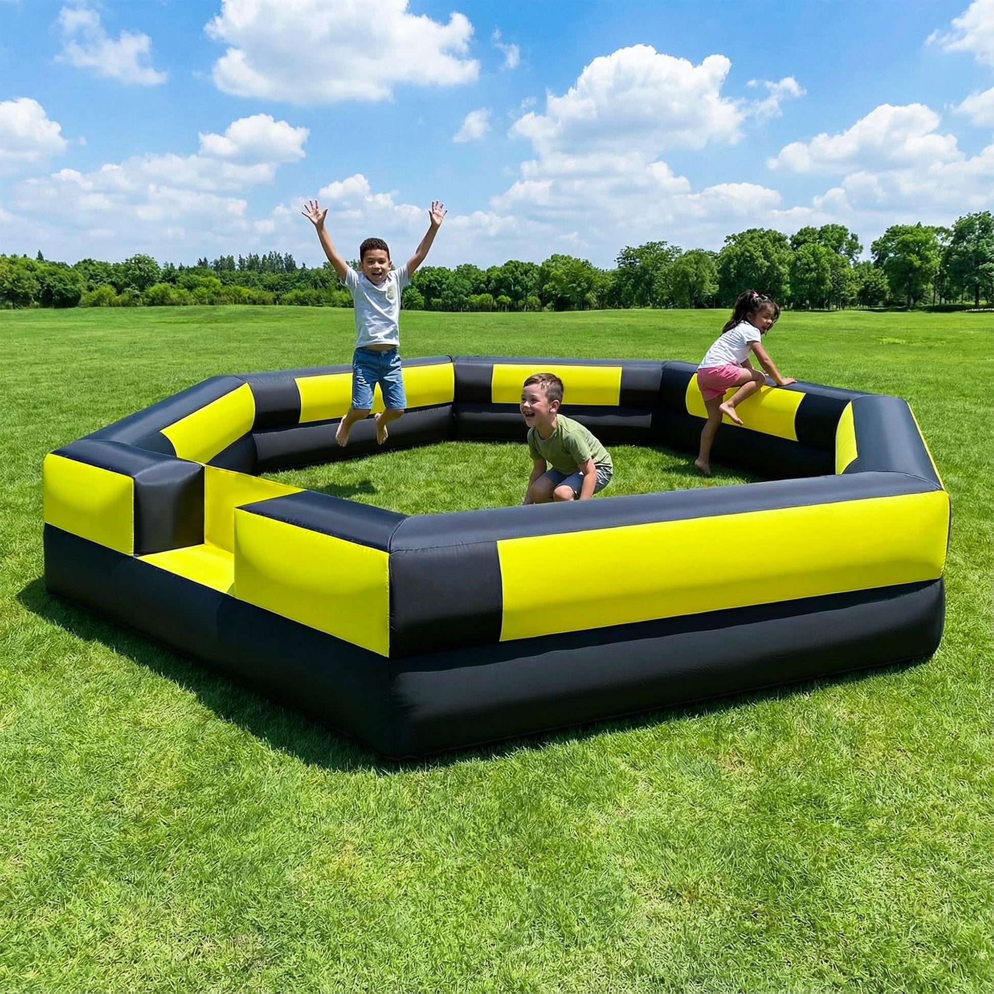 Blatesic 17FT Inflatable Gaga Ball Pit,Portable Gaga Ball Pit with Built-in Blower,for Indoor Outdoor Family Backyard Activities