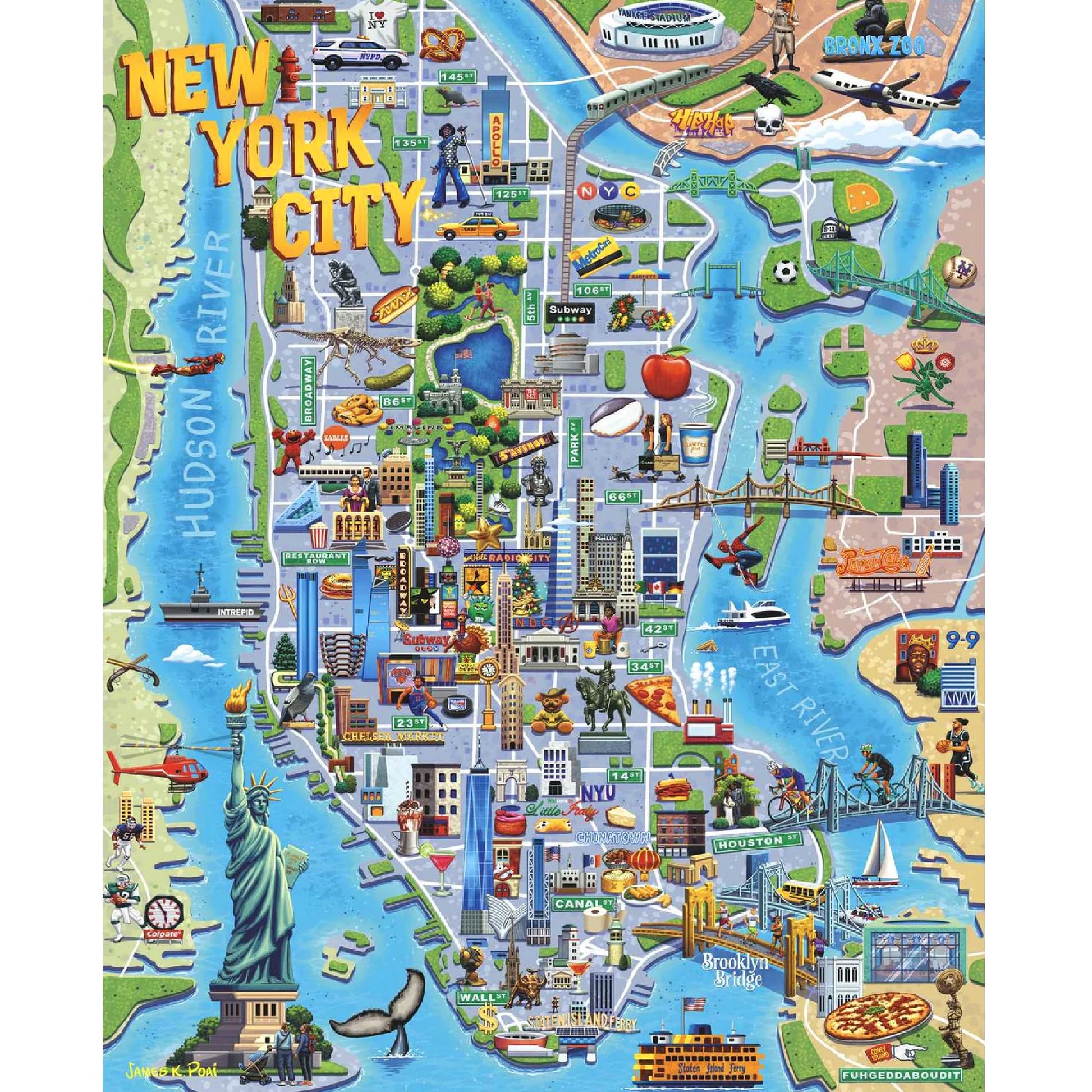 Boardwalk Puzzles New York, NY, 500 Piece Jigsaw Puzzle for Adults, 16 x 20 Inches, Made in USA