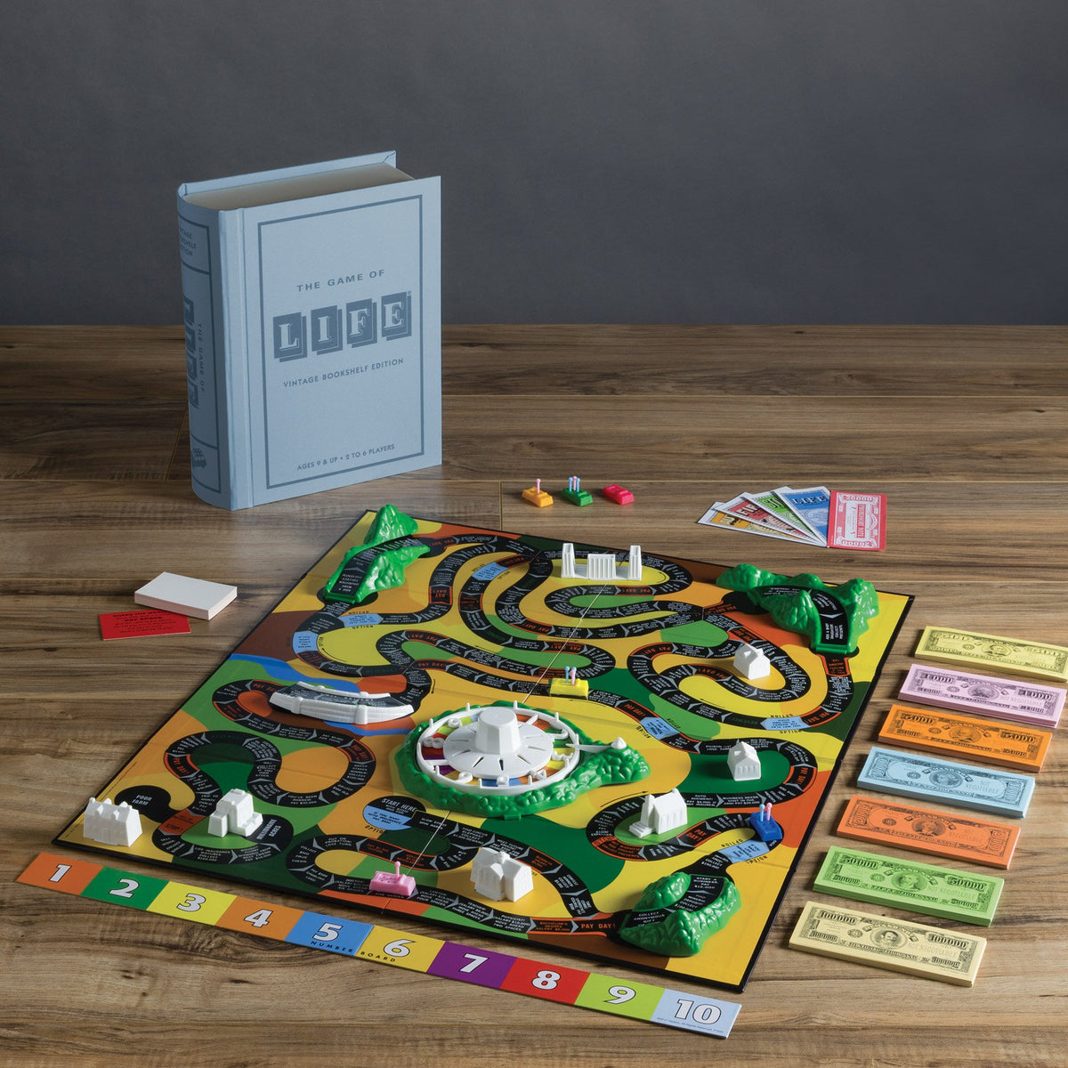 WS Game Company The Game of Life Vintage Bookshelf Edition Board Game Set