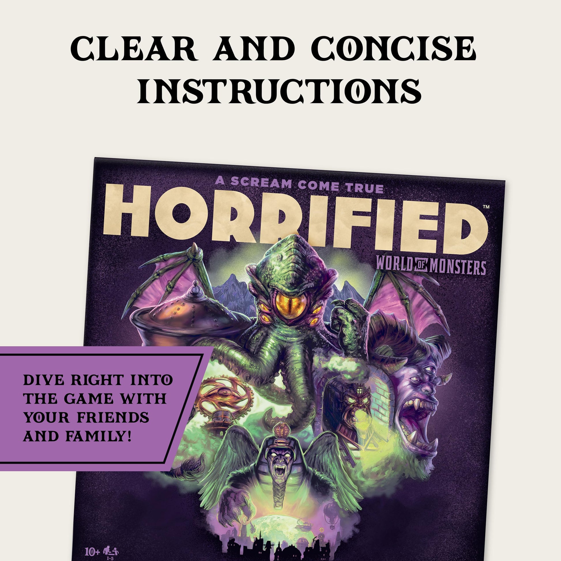 Ravensburger Horrified Games - World of Monsters - Strategy Board Game - Boost Critical Thinking & Teamwork - Cooperative Gameplay - Unique Monster