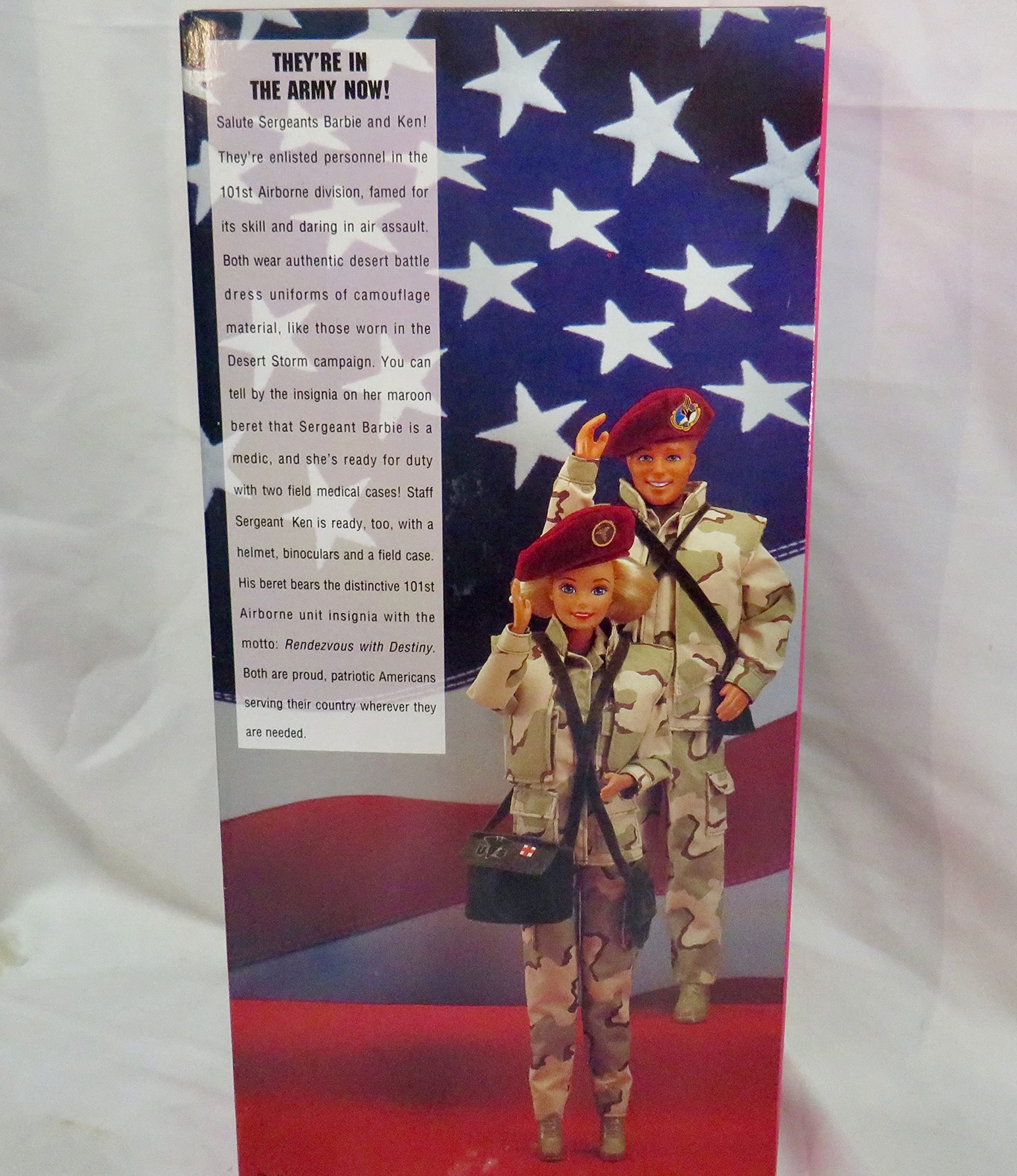 ARMY BARBIE DOLL Special Edition STARS 'n STRIPES w Army Outfit & More (1992)