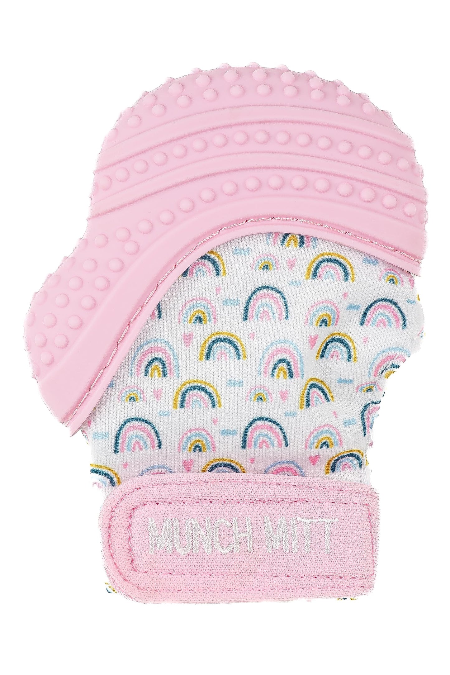 Malarkey Kids Patented Teething Mitten, Munch Mitt Baby Chew Toy - Protects Hands from Chewing & Saliva, Heals Aching Gums, Promotes Sound & Visual