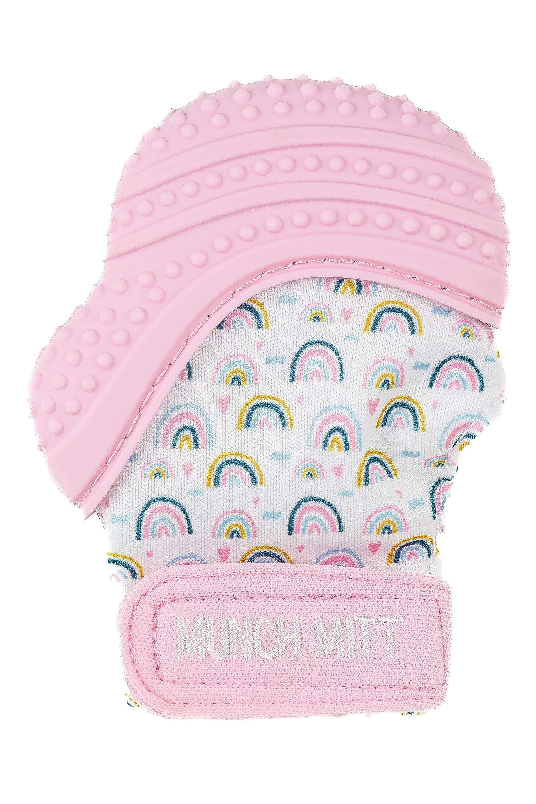 Malarkey Kids Patented Teething Mitten, Munch Mitt Baby Chew Toy - Protects Hands from Chewing & Saliva, Heals Aching Gums, Promotes Sound & Visual
